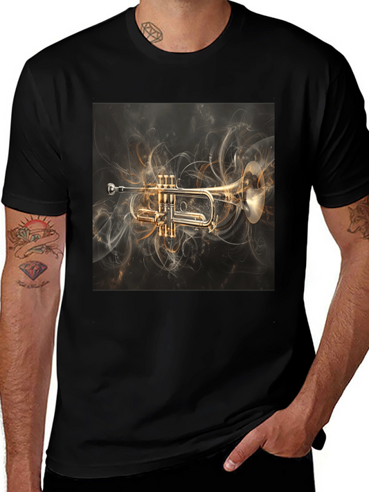 Trumpet Graphic Tee - Music Lovers Black T-Shirt