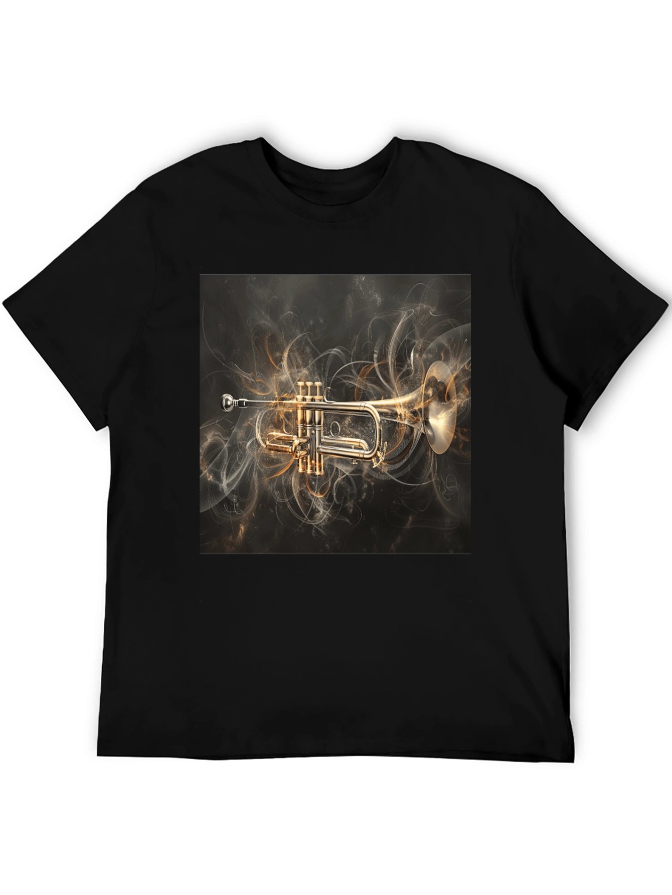 Trumpet Graphic Tee - Music Lovers Black T-Shirt