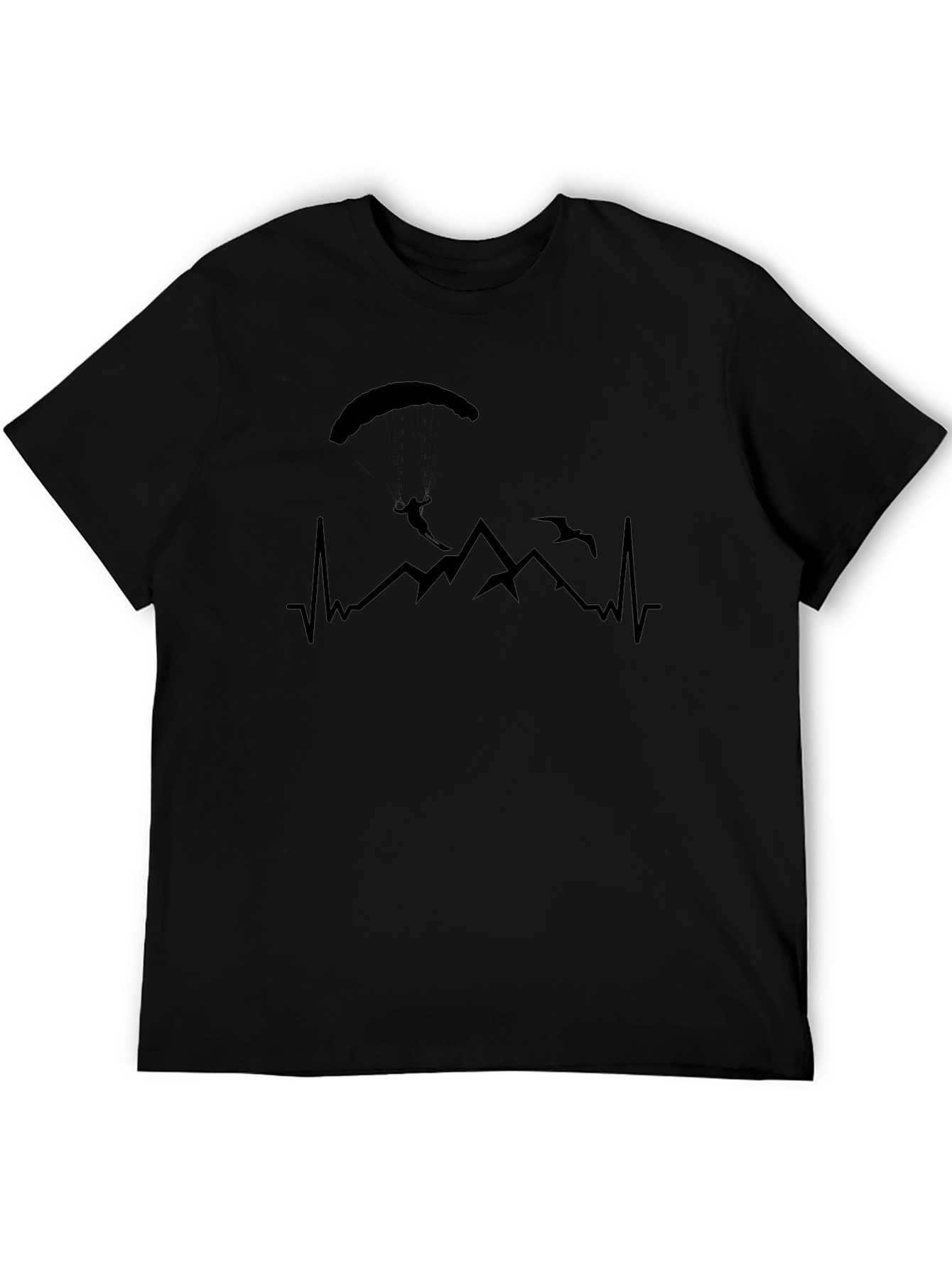 Paragliding Heartbeat T-Shirt - Black