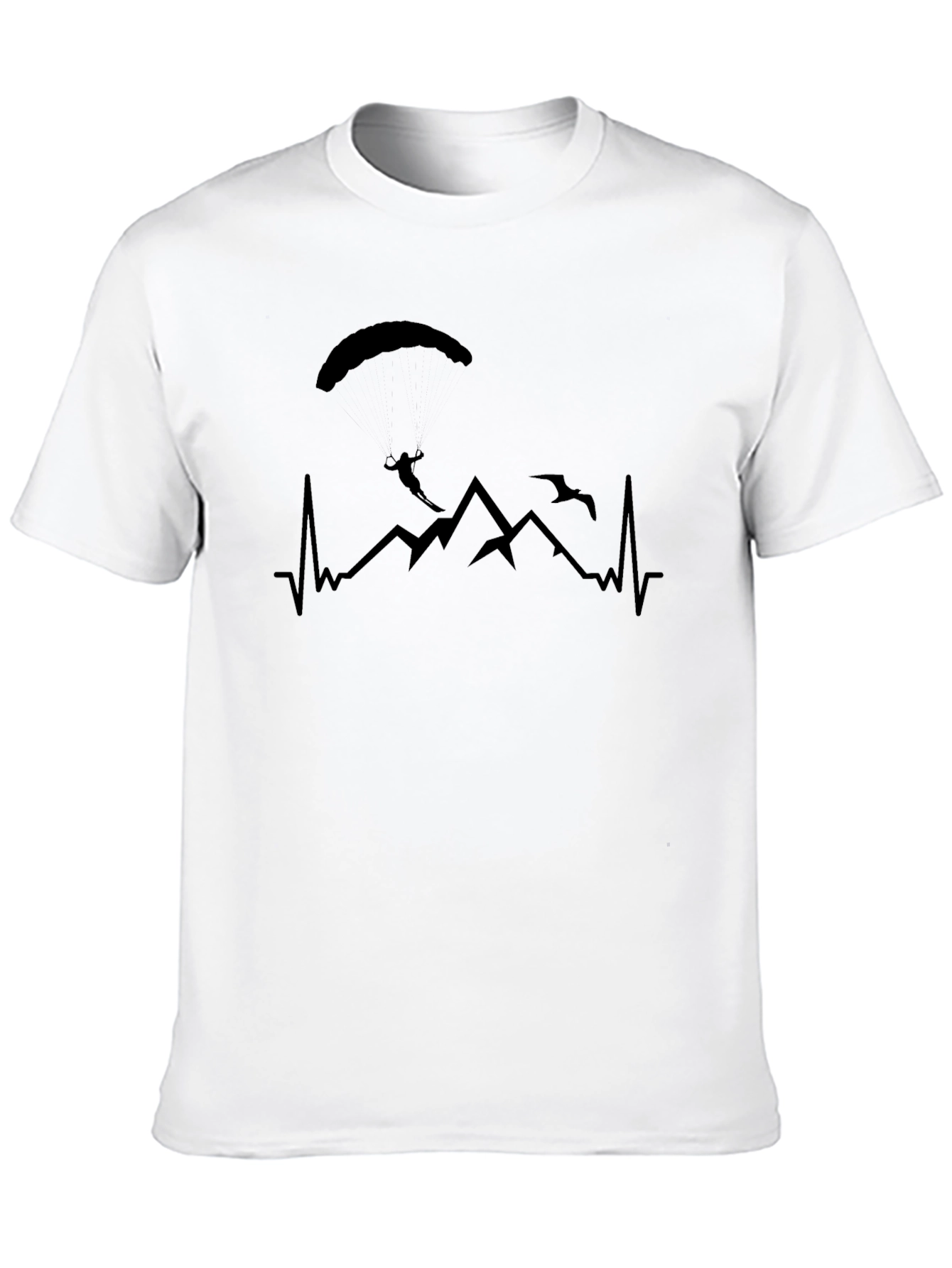 Paragliding Heartbeat T-Shirt - Black
