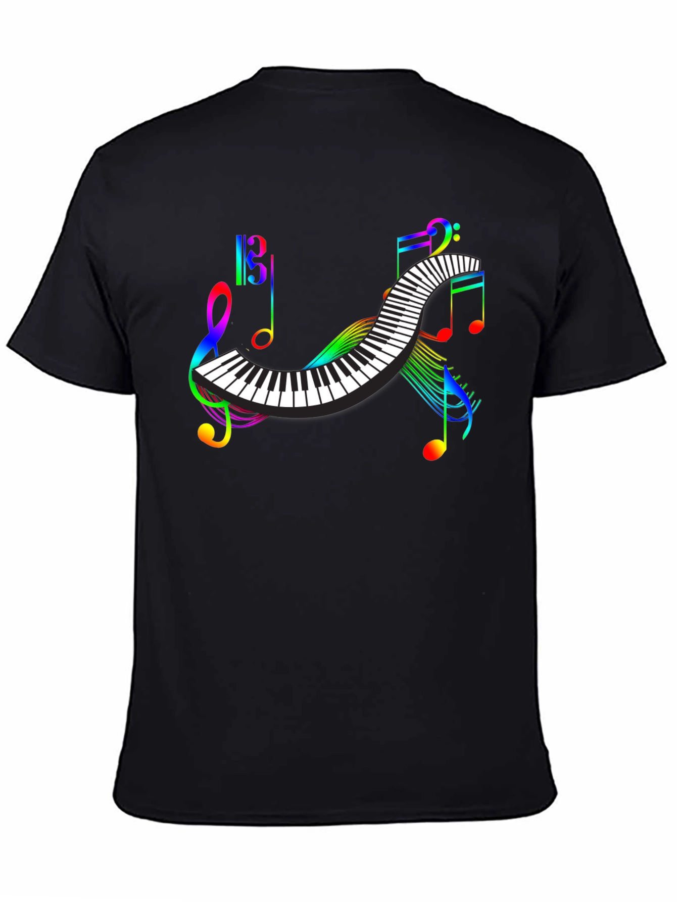 Rainbow Music Notes Piano T-Shirt