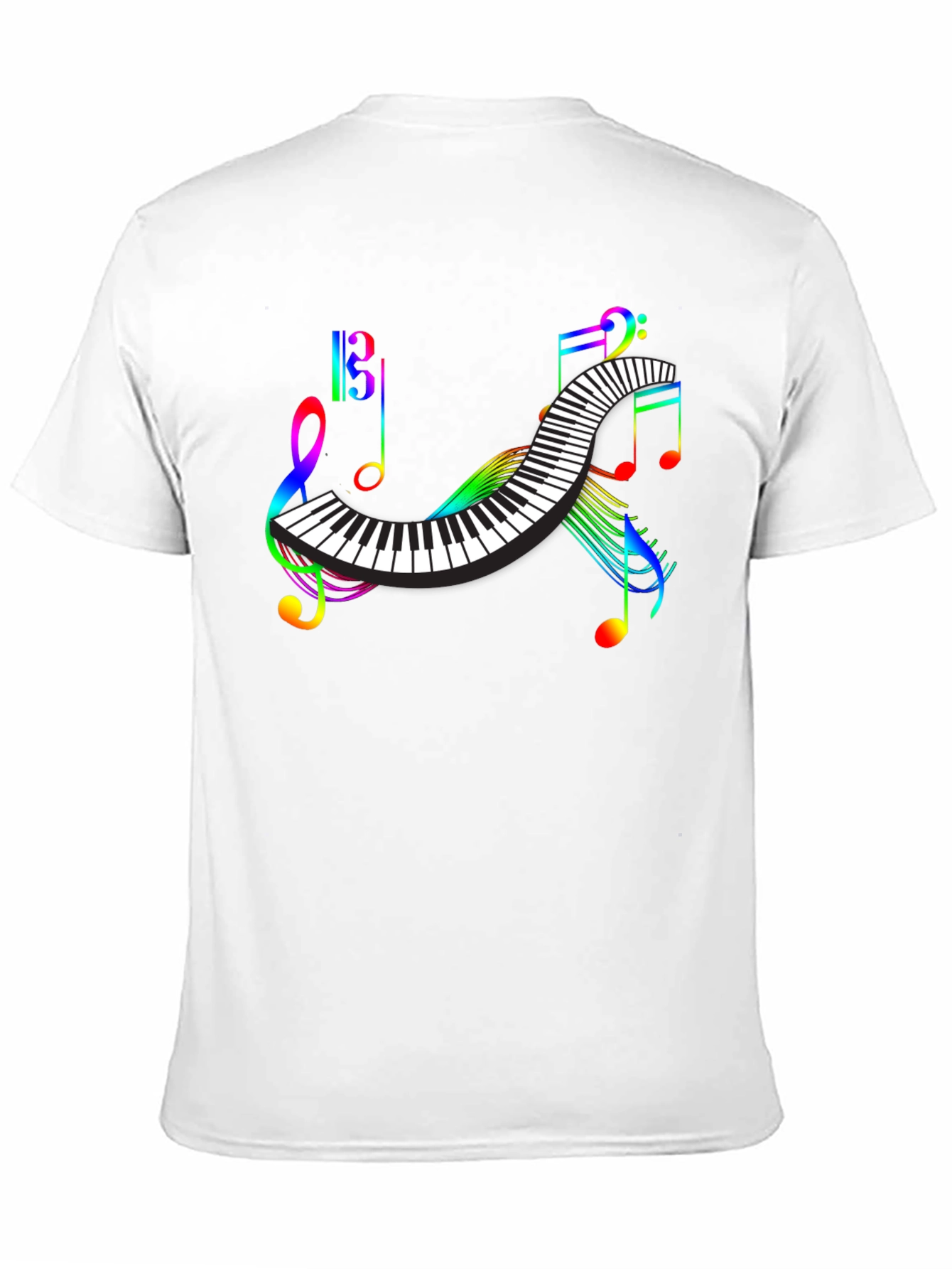 Rainbow Music Notes Piano T-Shirt