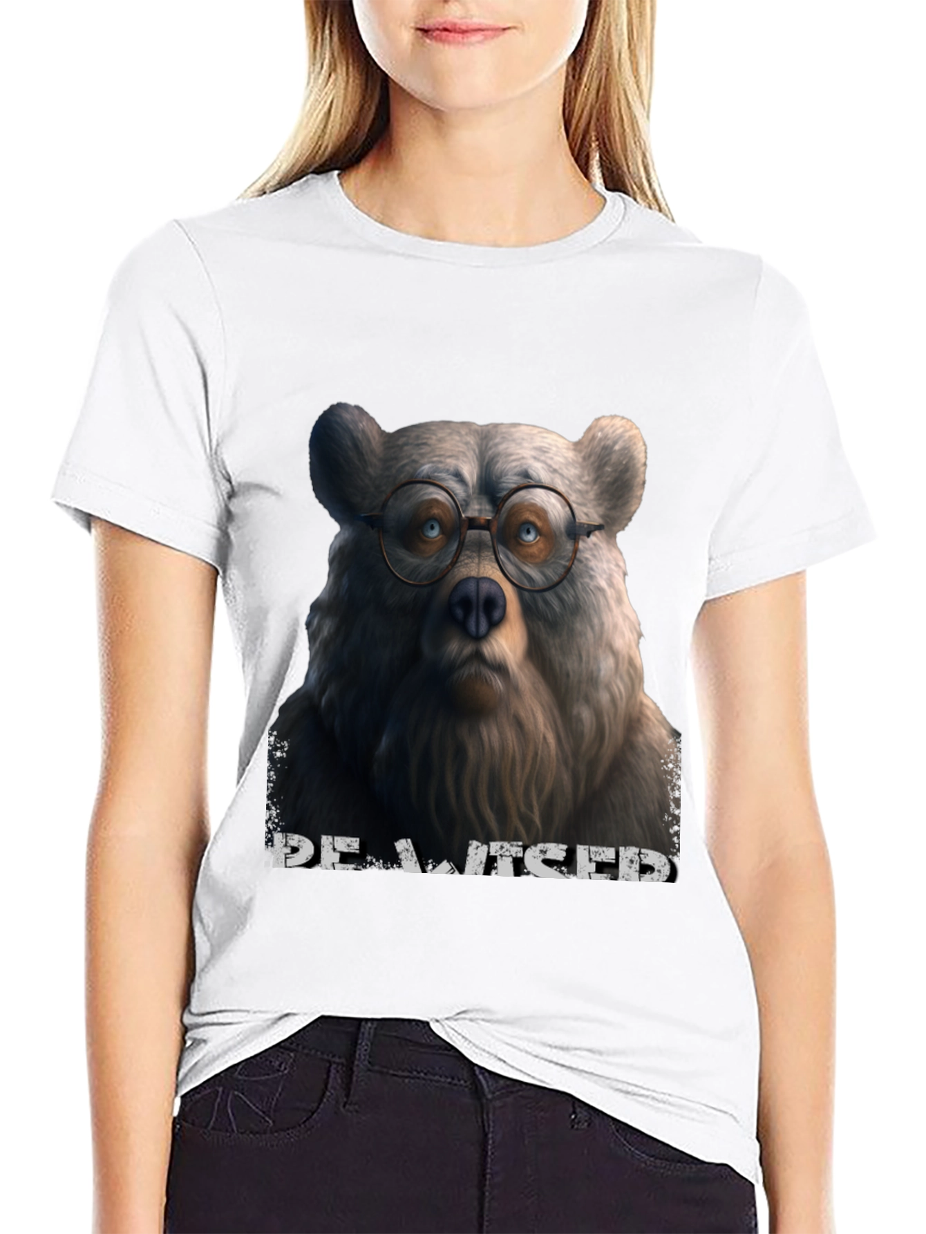 Bear with Glasses Graphic T-Shirt