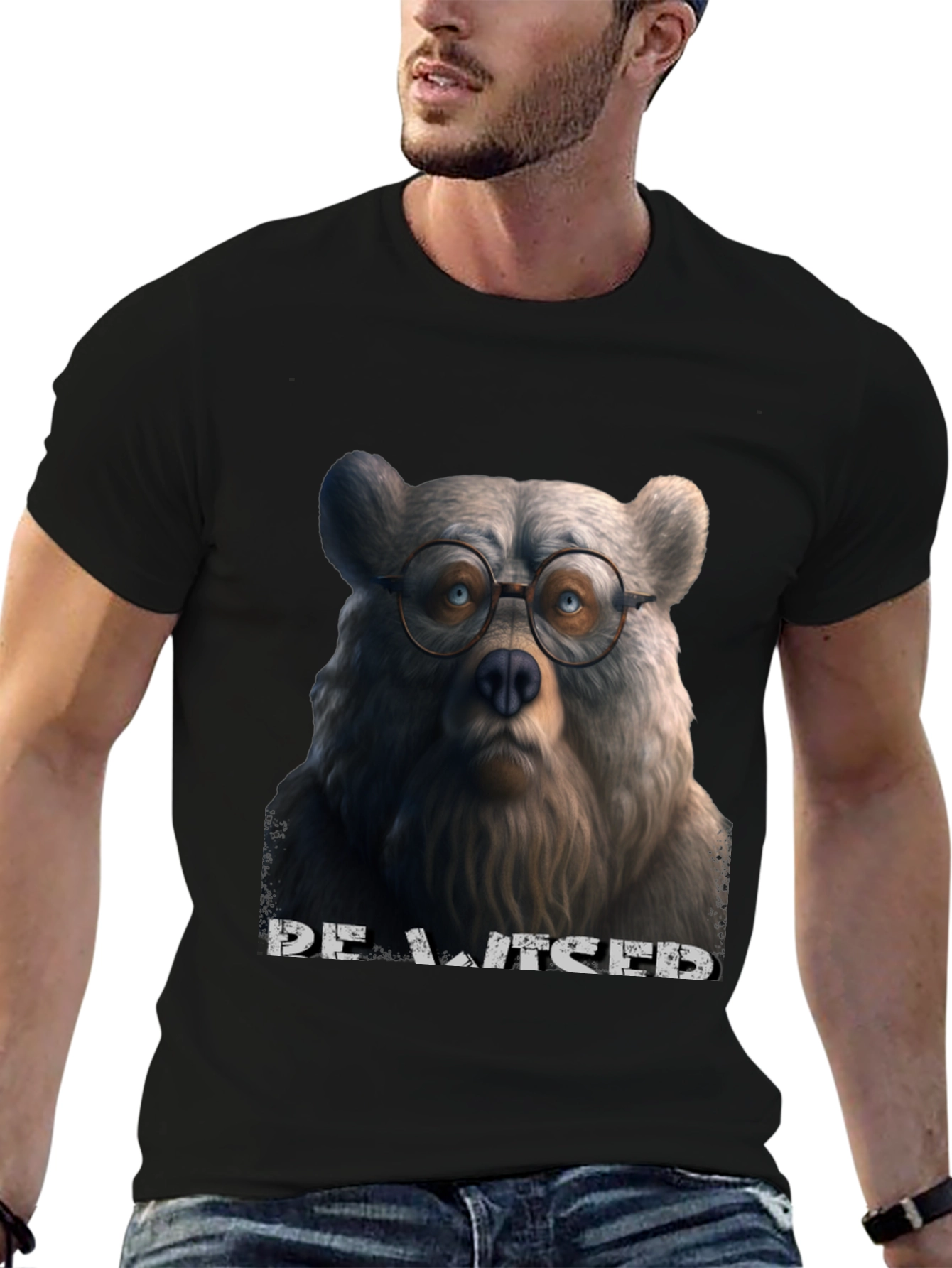 Bear with Glasses Graphic T-Shirt