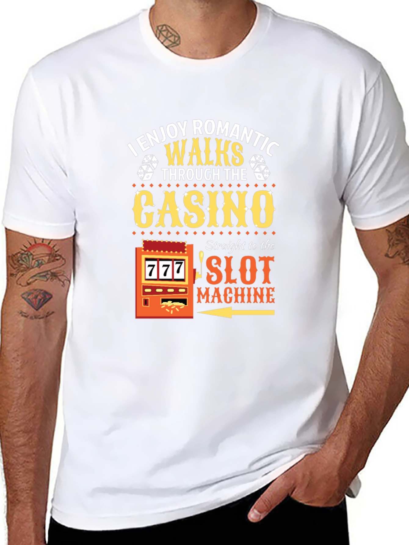 Funny Casino T-Shirt: Romantic Walks to the Slot Machine
