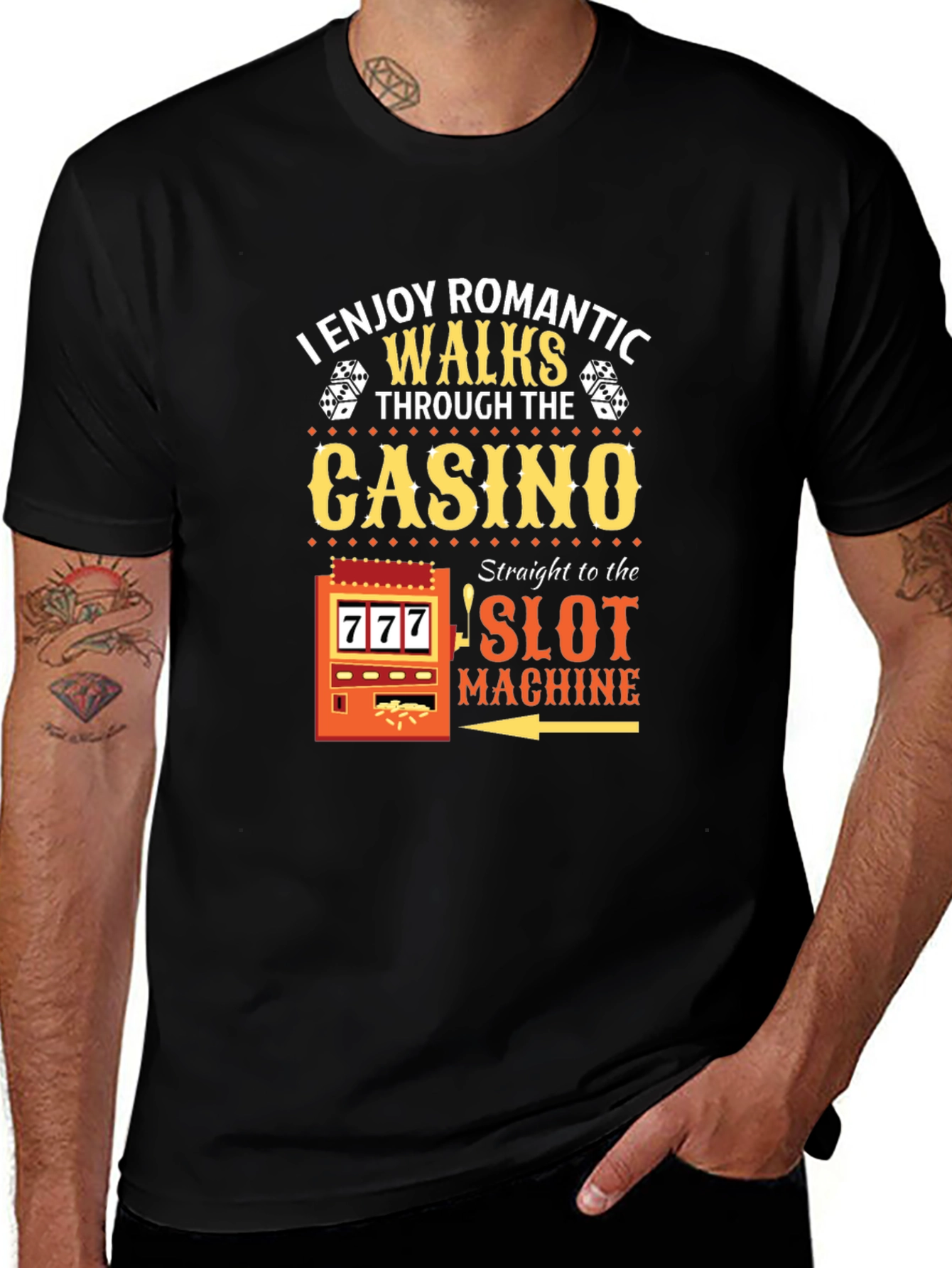 Funny Casino T-Shirt: Romantic Walks to the Slot Machine