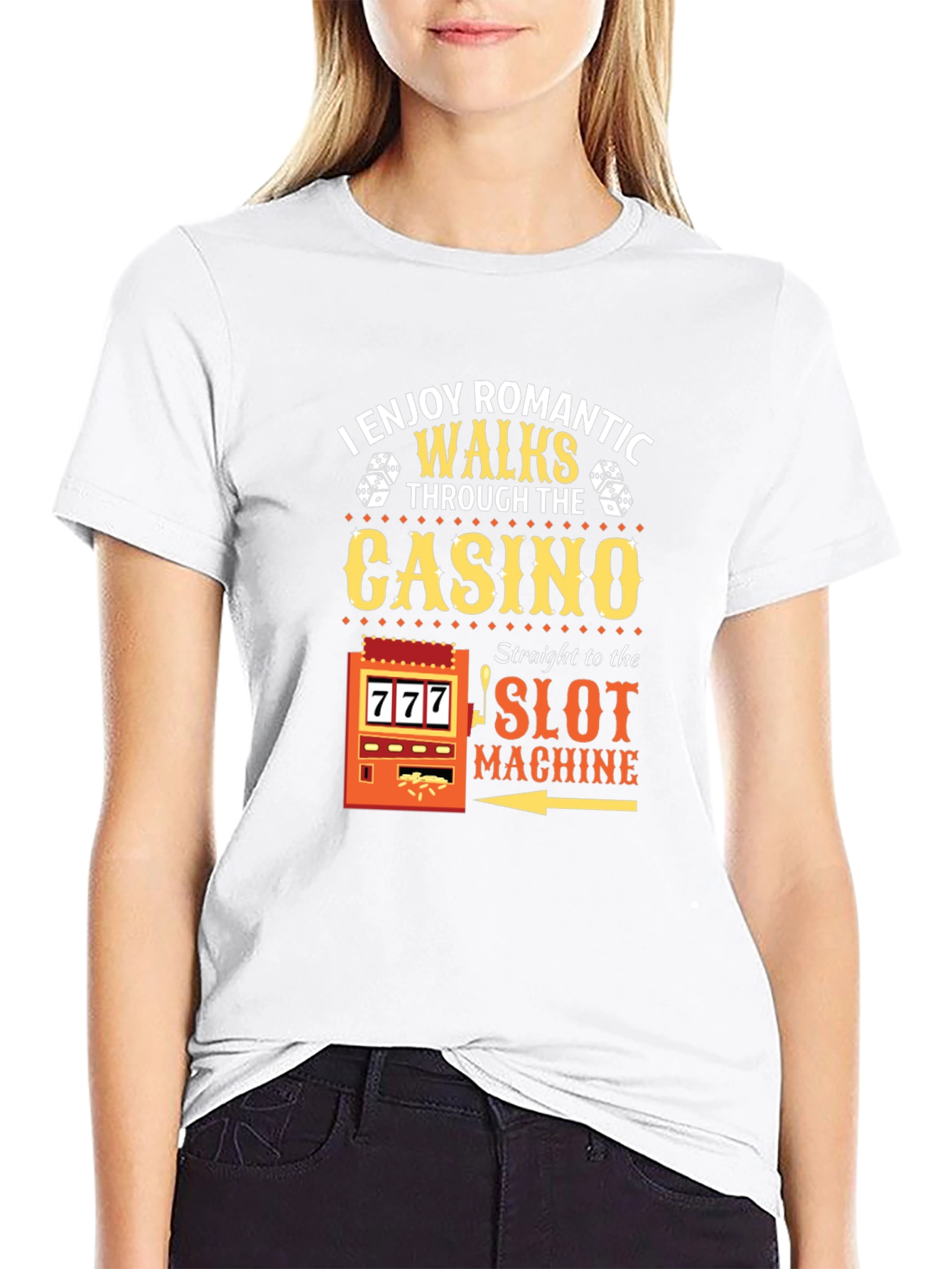 Funny Casino T-Shirt: Romantic Walks to the Slot Machine