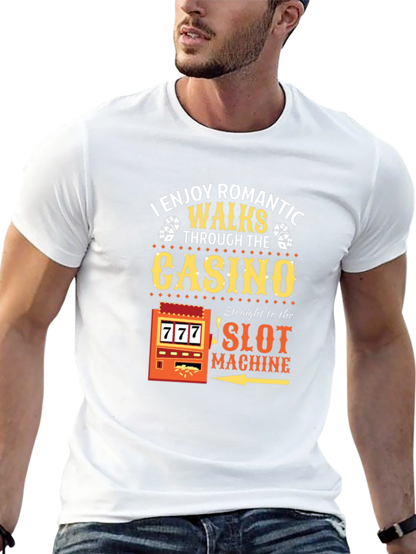 Funny Casino T-Shirt: Romantic Walks to the Slot Machine