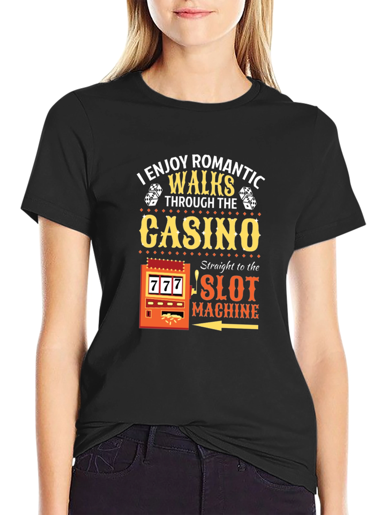 Funny Casino T-Shirt: Romantic Walks to the Slot Machine