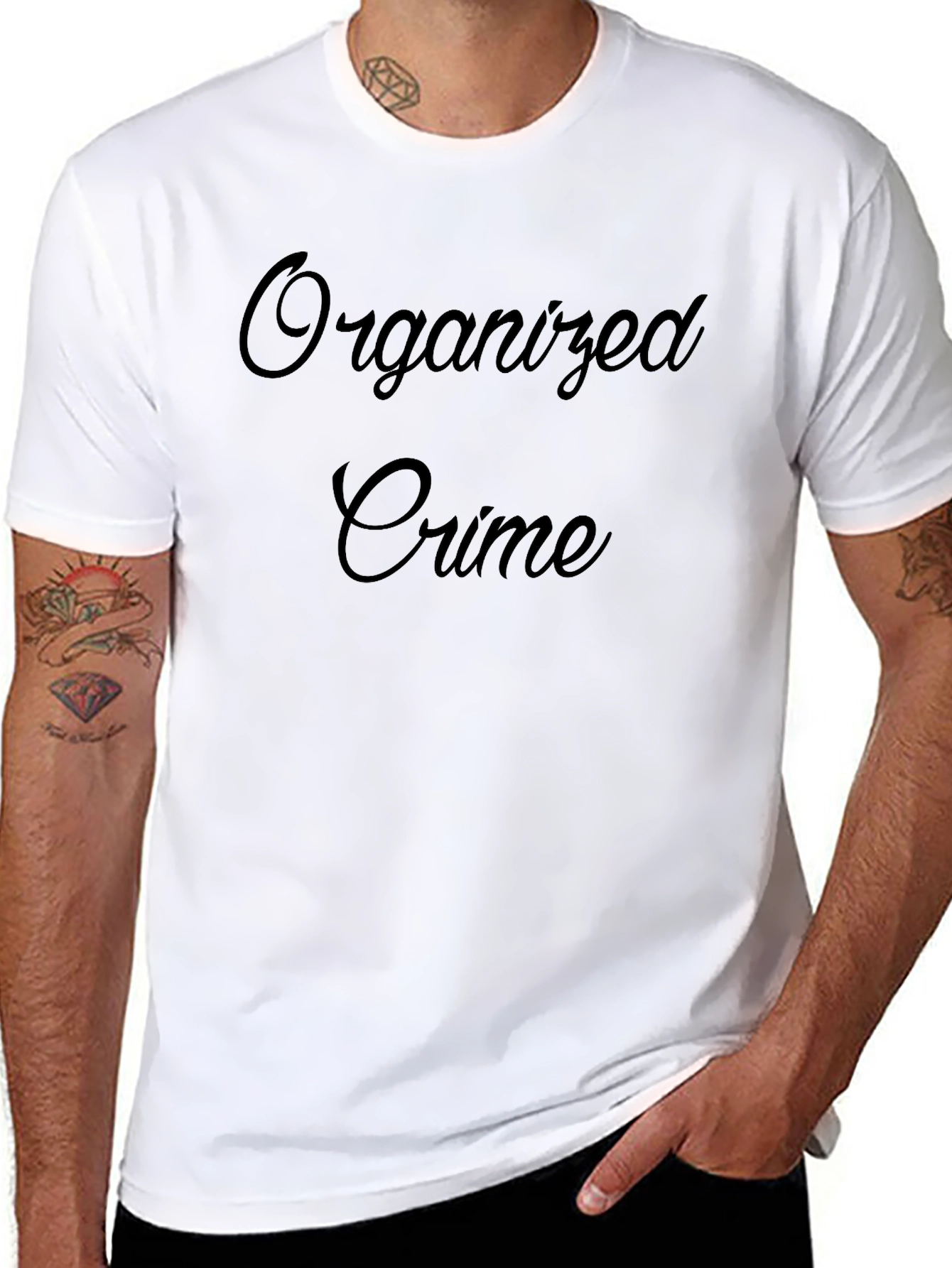 Organized Crime T-Shirt - Black Crew Neck Tee