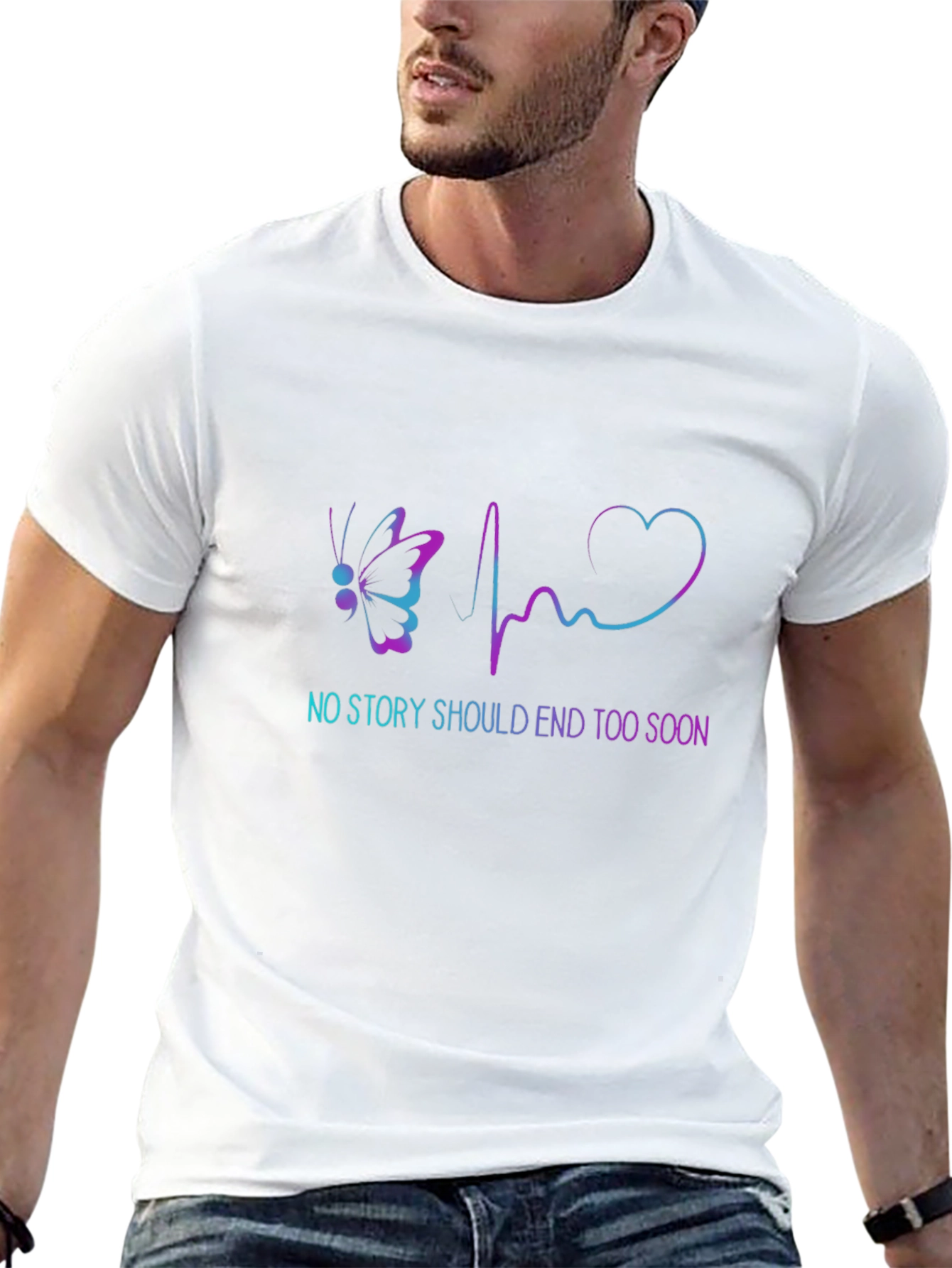 Inspirational Butterfly Heartbeat T-Shirt - Suicide Prevention