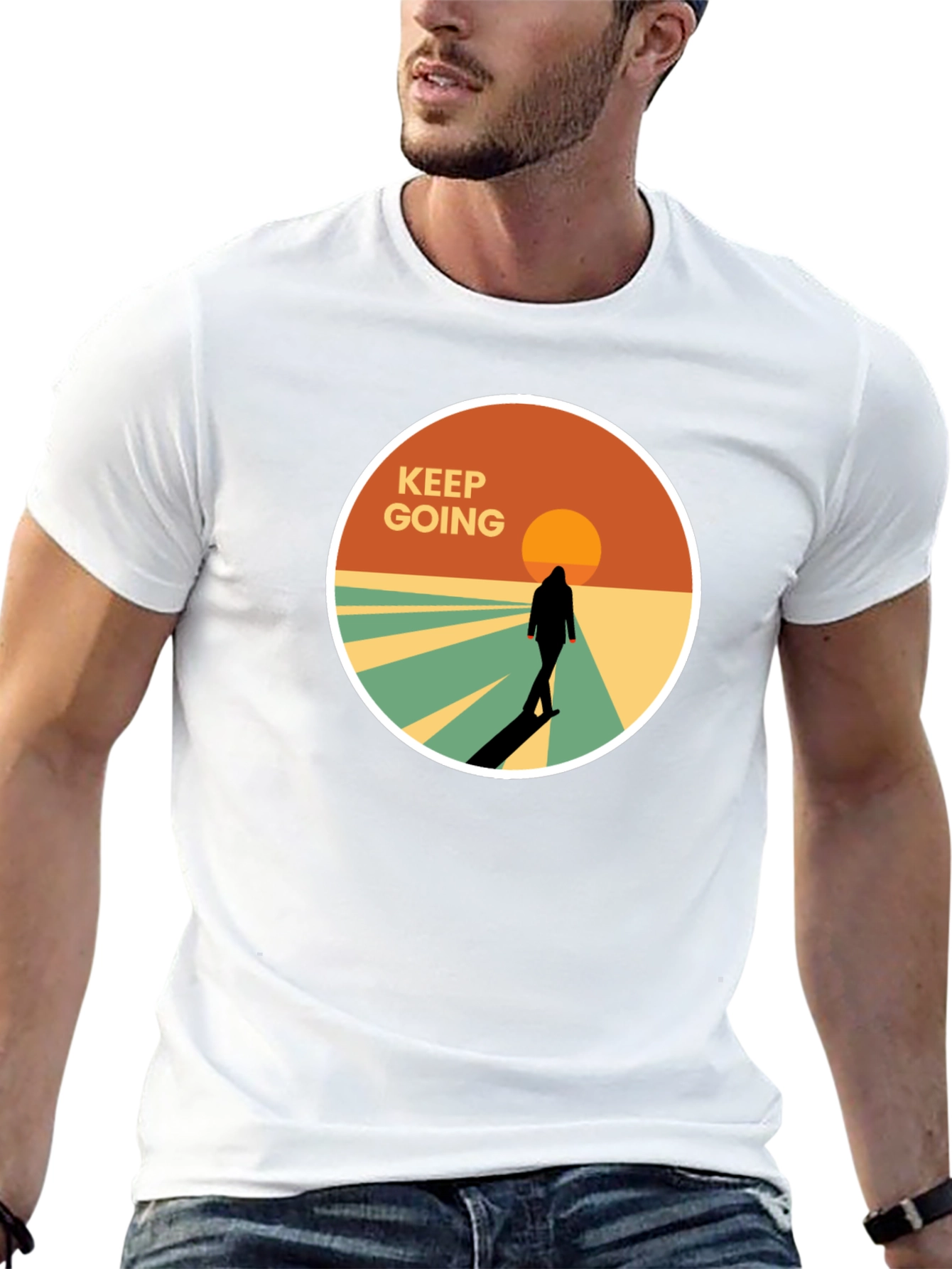 Keep Going Graphic Tee - Stylish Mens T-Shirt