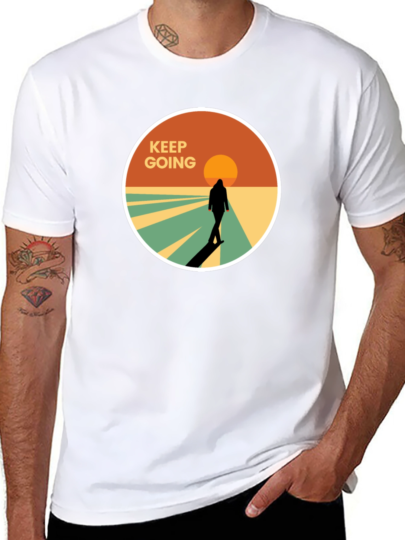 Keep Going Graphic Tee - Stylish Mens T-Shirt