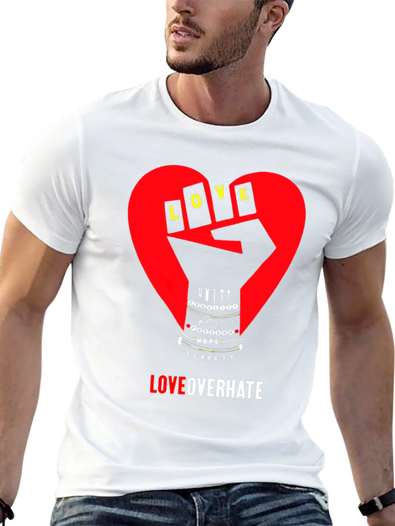 Love Over Hate Graphic T-Shirt