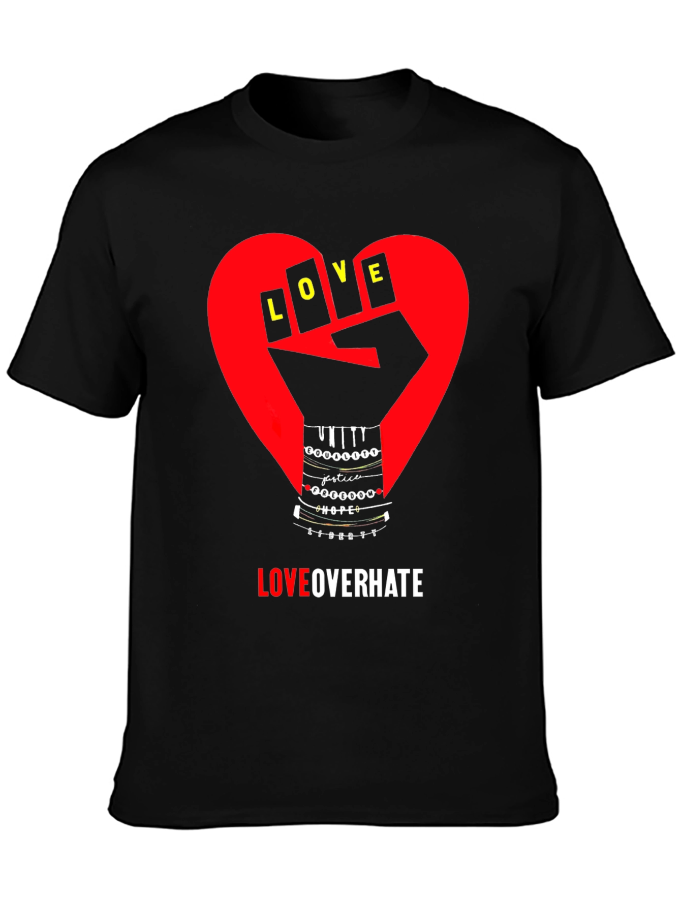 Love Over Hate Graphic T-Shirt