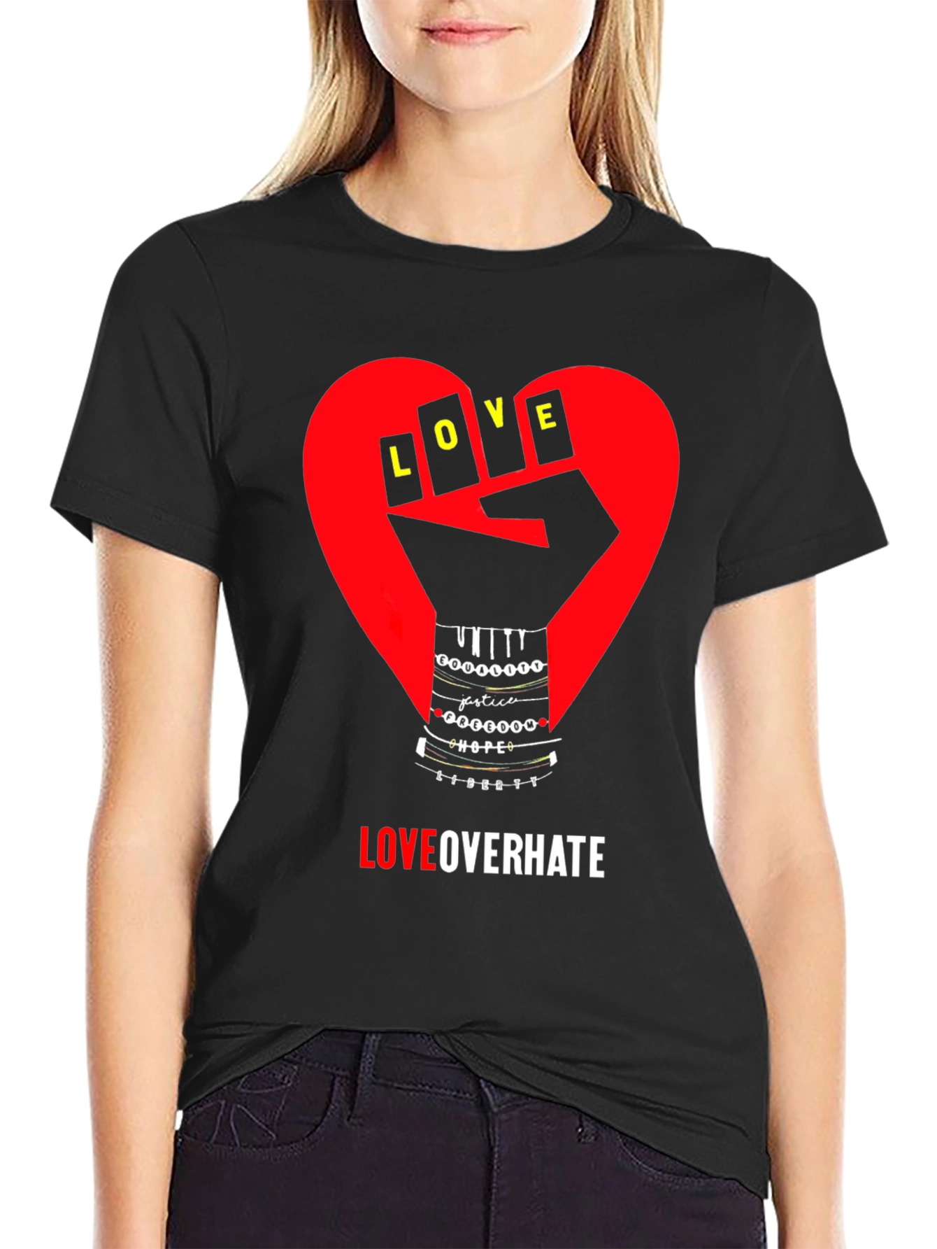 Love Over Hate Graphic T-Shirt