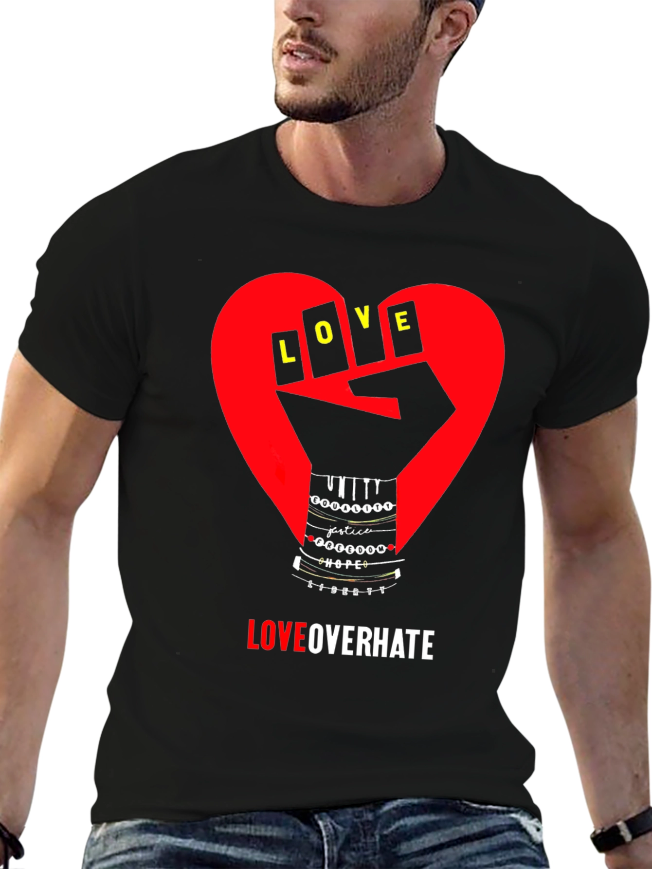 Love Over Hate Graphic T-Shirt