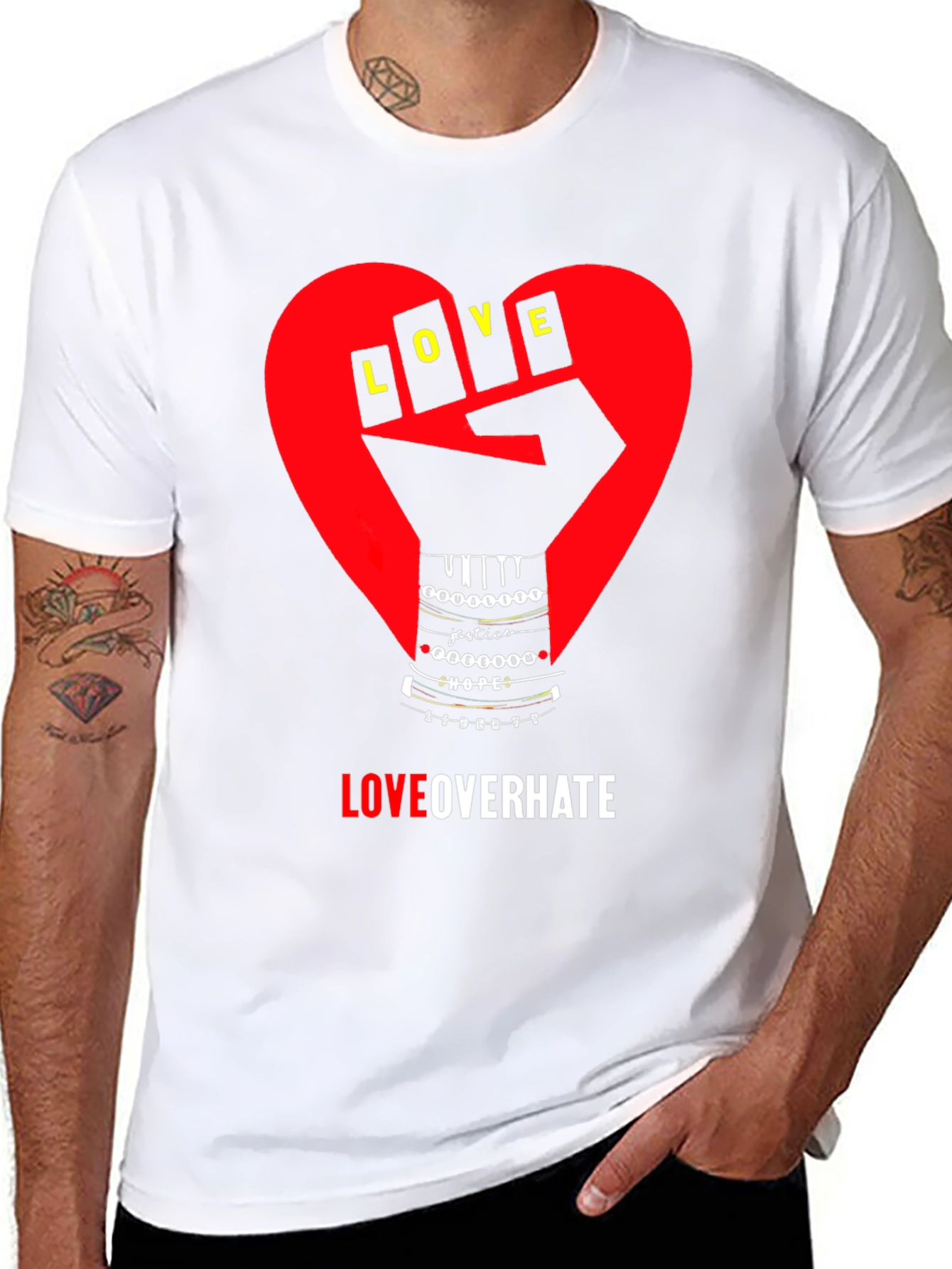 Love Over Hate Graphic T-Shirt