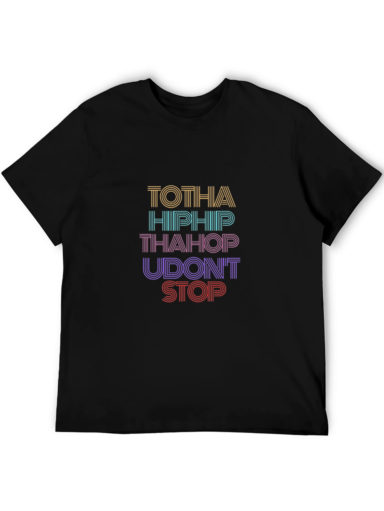 Retro Hip Hop Graphic Black T-Shirt