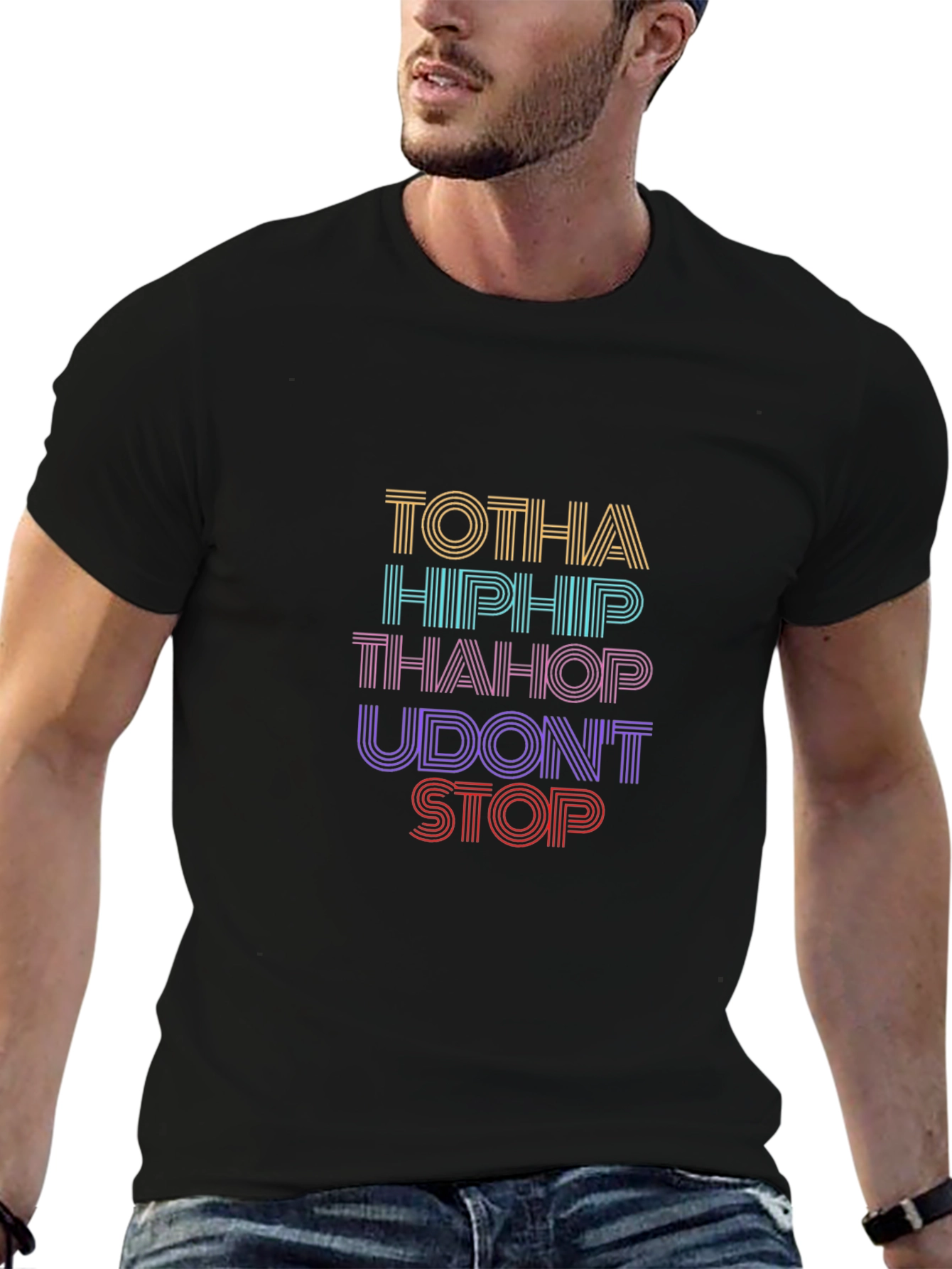 Retro Hip Hop Graphic Black T-Shirt