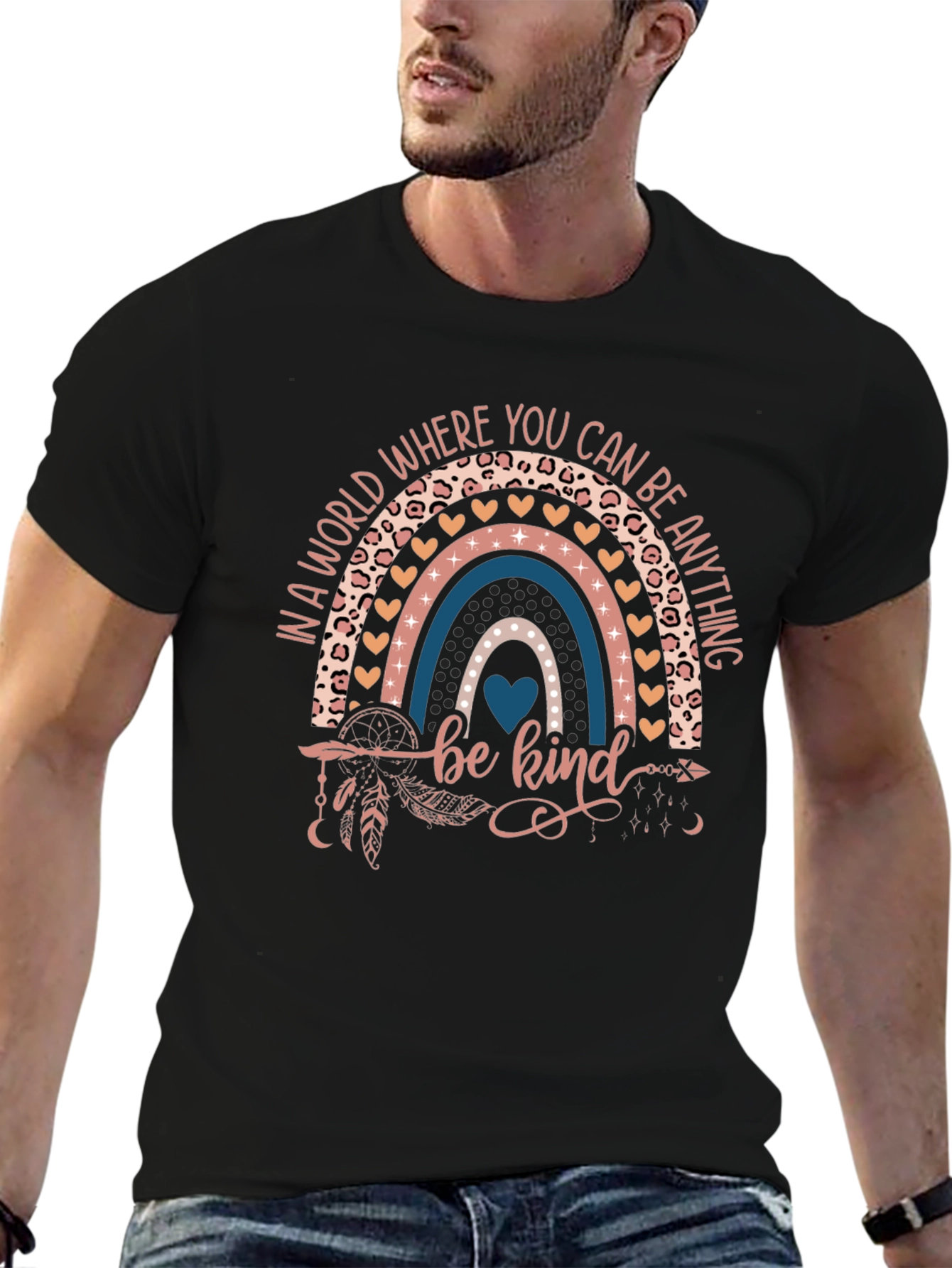 Be Kind Rainbow Graphic T-Shirt