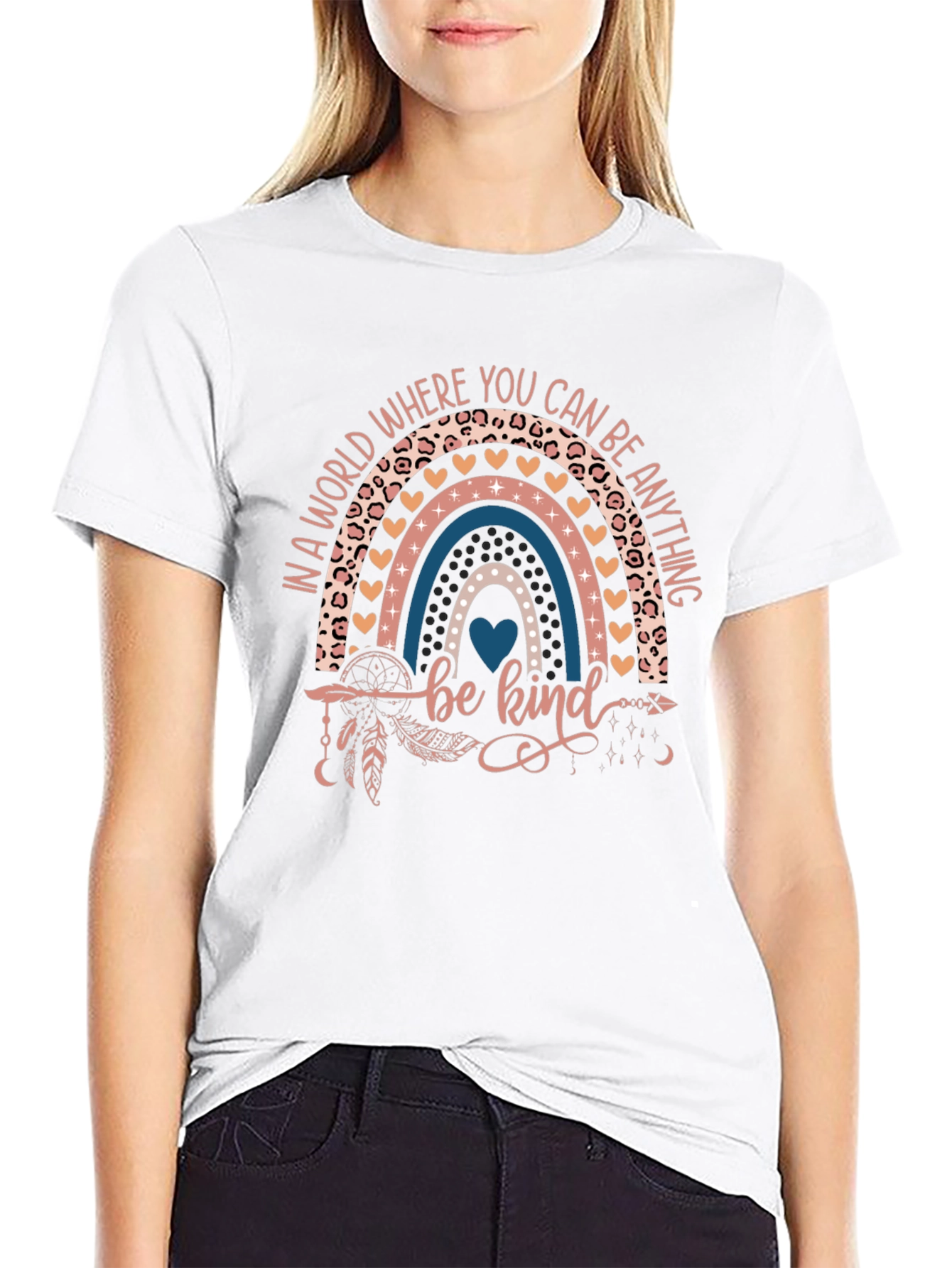 Be Kind Rainbow Graphic T-Shirt