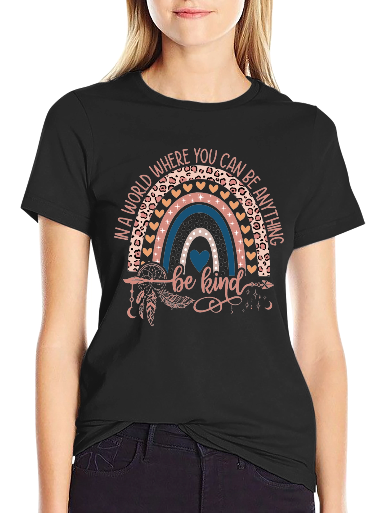 Be Kind Rainbow Graphic T-Shirt