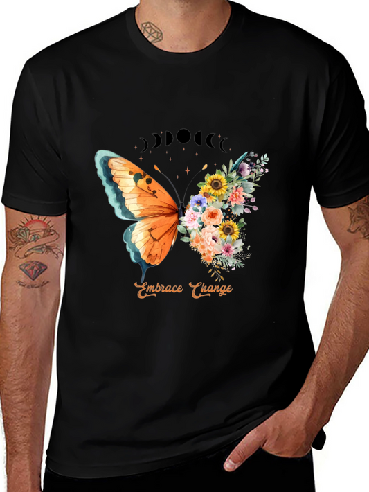 Embrace Change Butterfly Floral Graphic Tee
