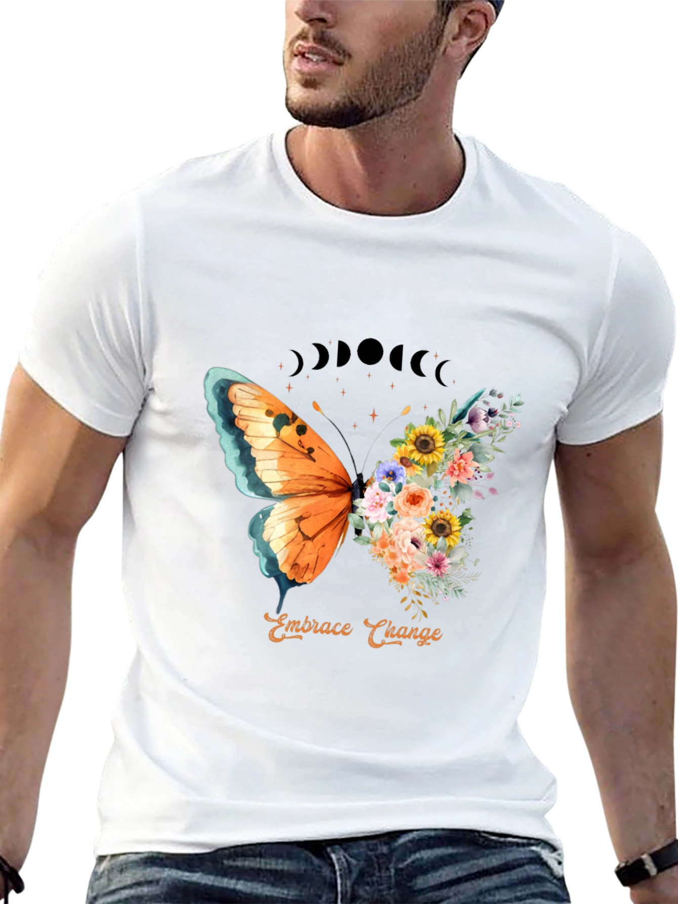Embrace Change Butterfly Floral Graphic Tee