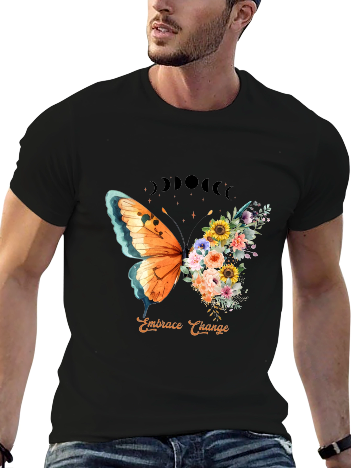Embrace Change Butterfly Floral Graphic Tee