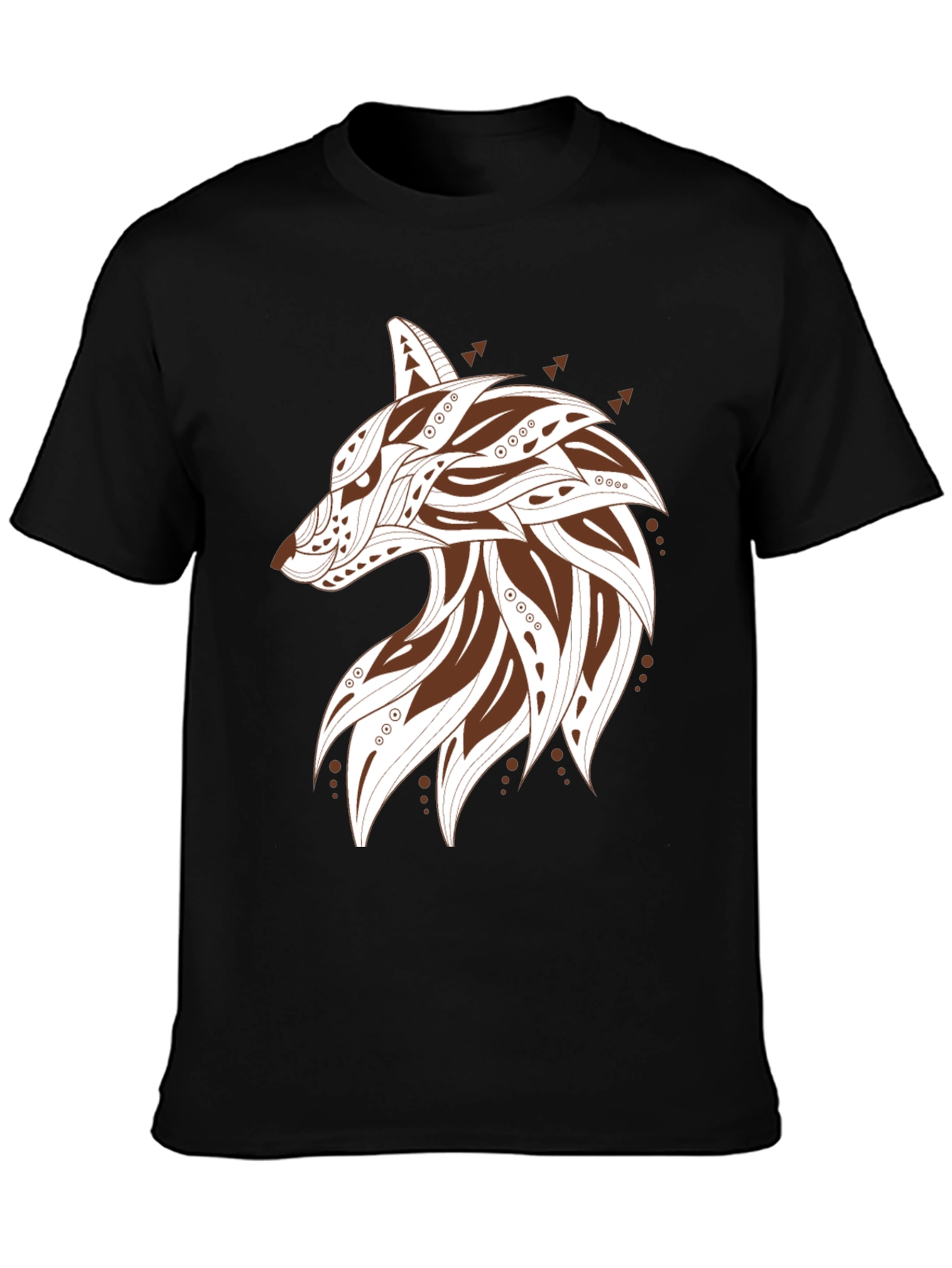 Stylish Wolf Graphic Print Mens T-Shirt - Black