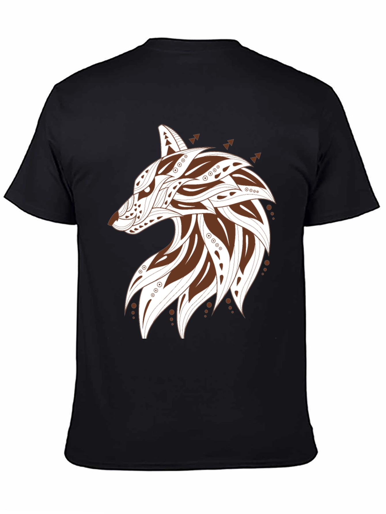 Stylish Wolf Graphic Print Mens T-Shirt - Black