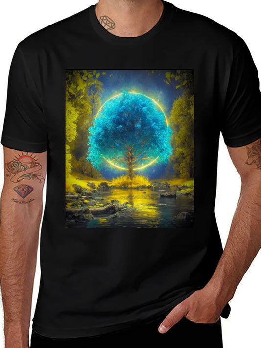 Mystic Tree Graphic T-Shirt - Black