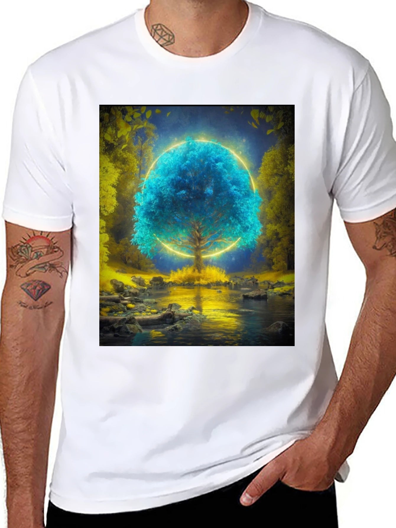 Mystic Tree Graphic T-Shirt - Black