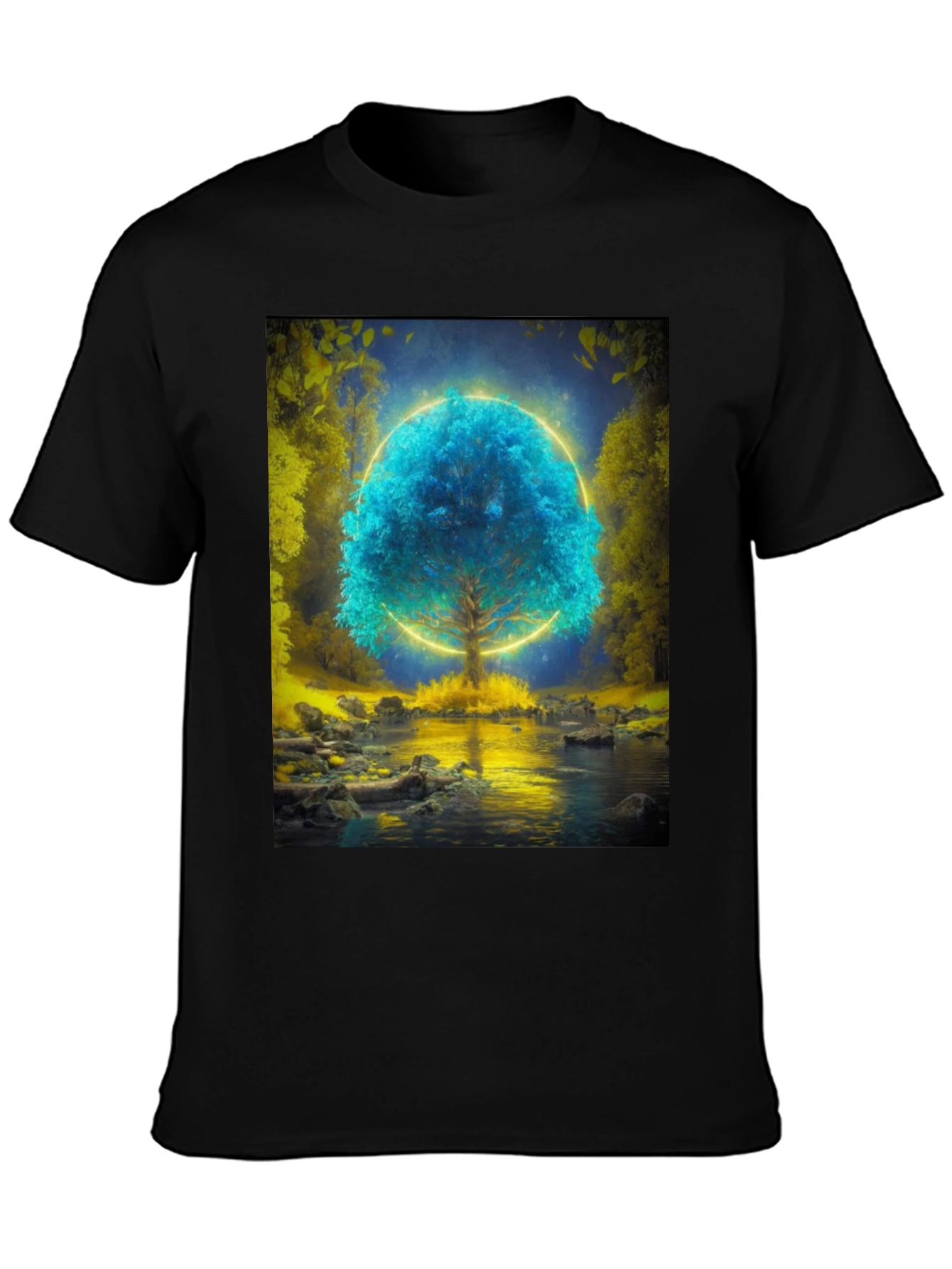 Mystic Tree Graphic T-Shirt - Black