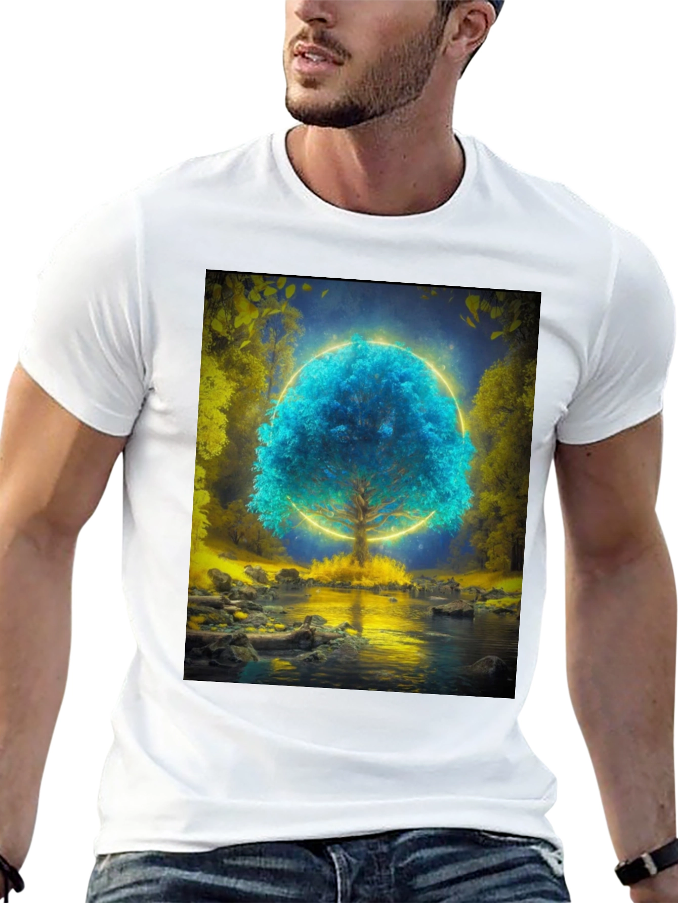 Mystic Tree Graphic T-Shirt - Black