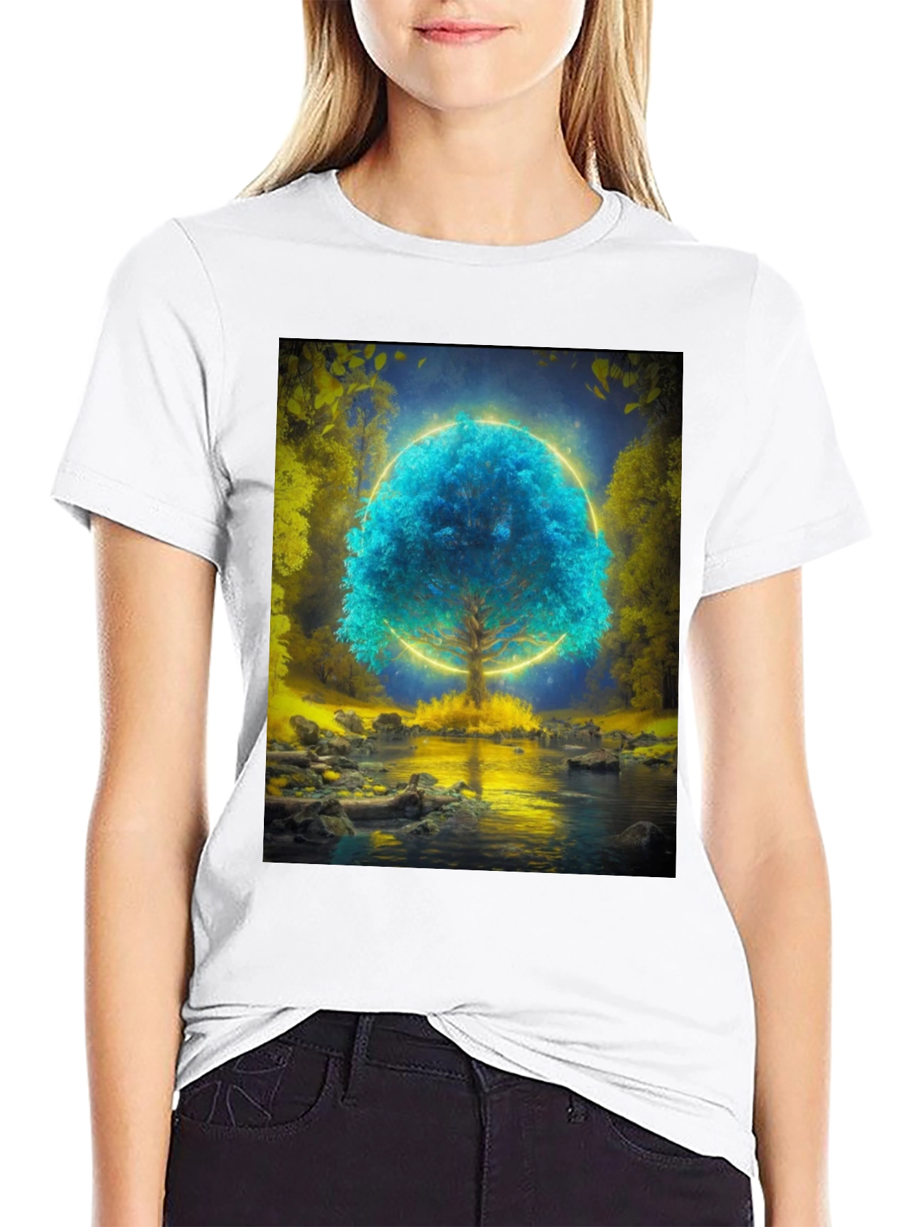 Mystic Tree Graphic T-Shirt - Black