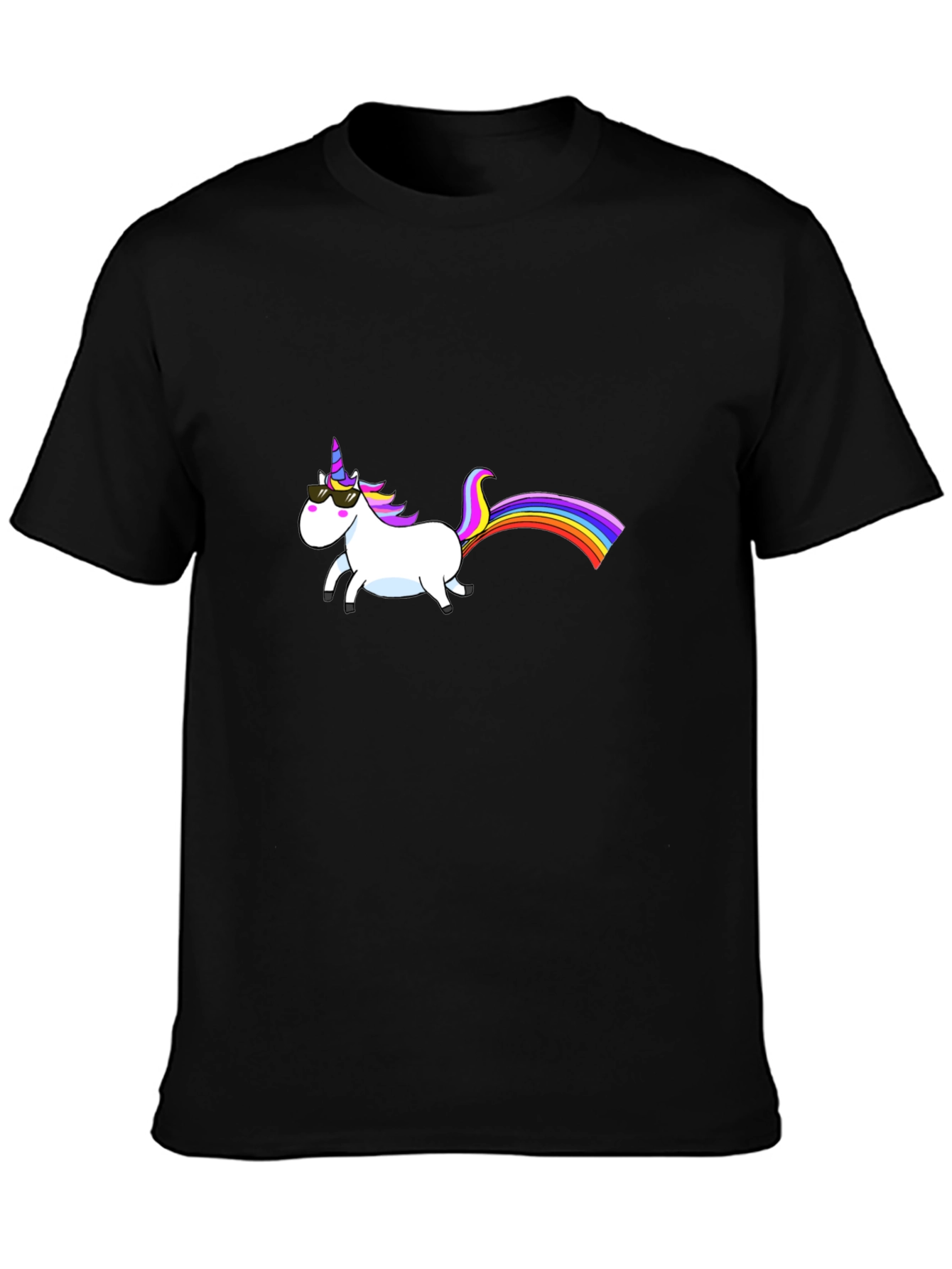 Cool Unicorn Graphic Black T-Shirt