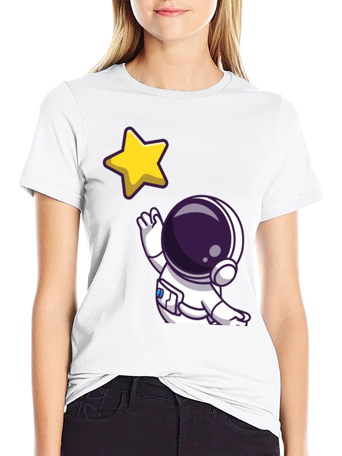 Astronaut Star Graphic Tee - Black T-Shirt