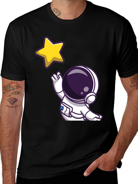 Astronaut Star Graphic Tee - Black T-Shirt