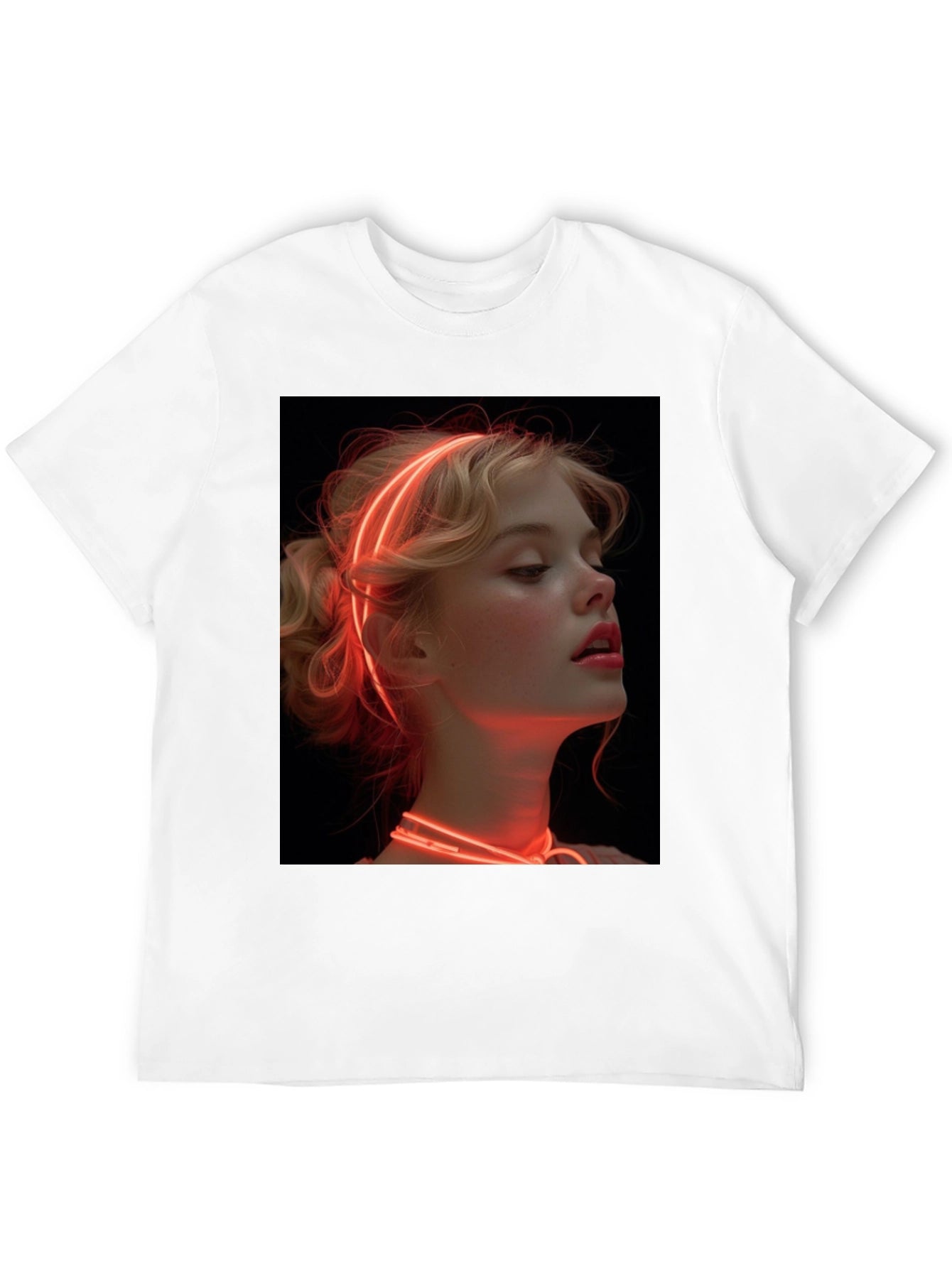 Neon Glow Girl T-Shirt - Unique Graphic Tee