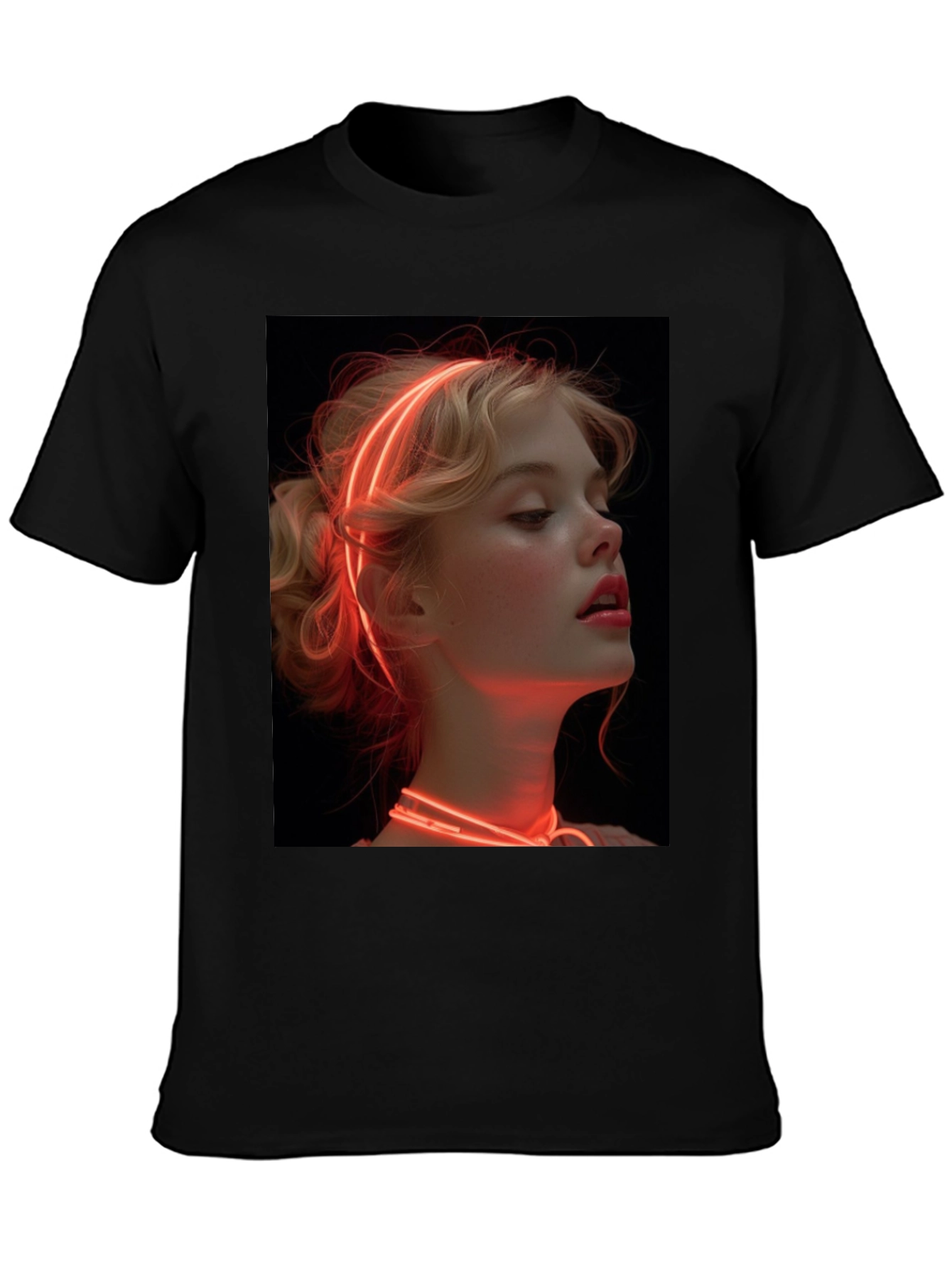 Neon Glow Girl T-Shirt - Unique Graphic Tee