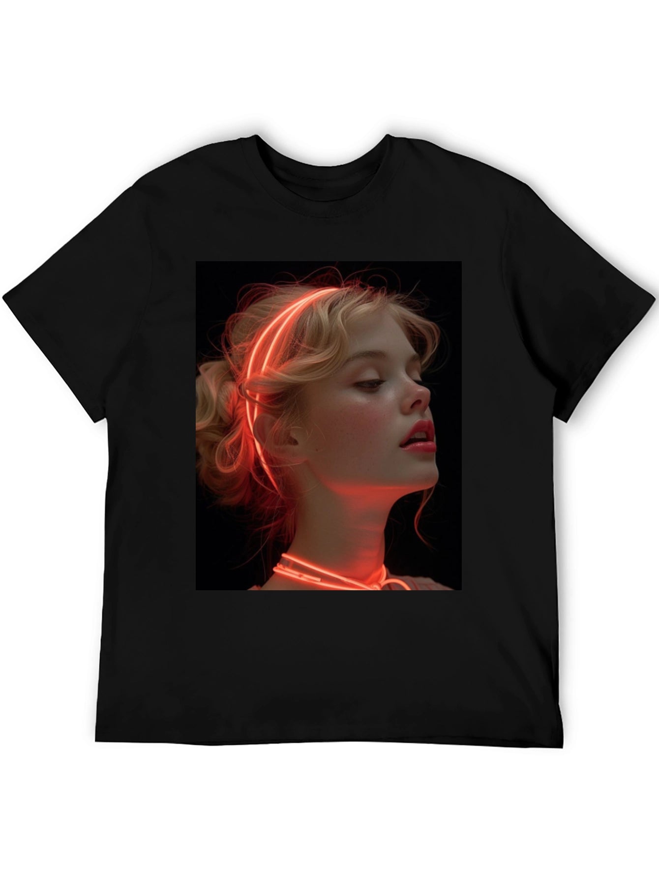 Neon Glow Girl T-Shirt - Unique Graphic Tee