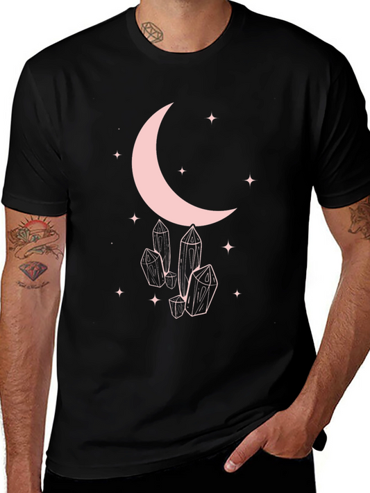 Moon & Crystals Graphic Black T-Shirt