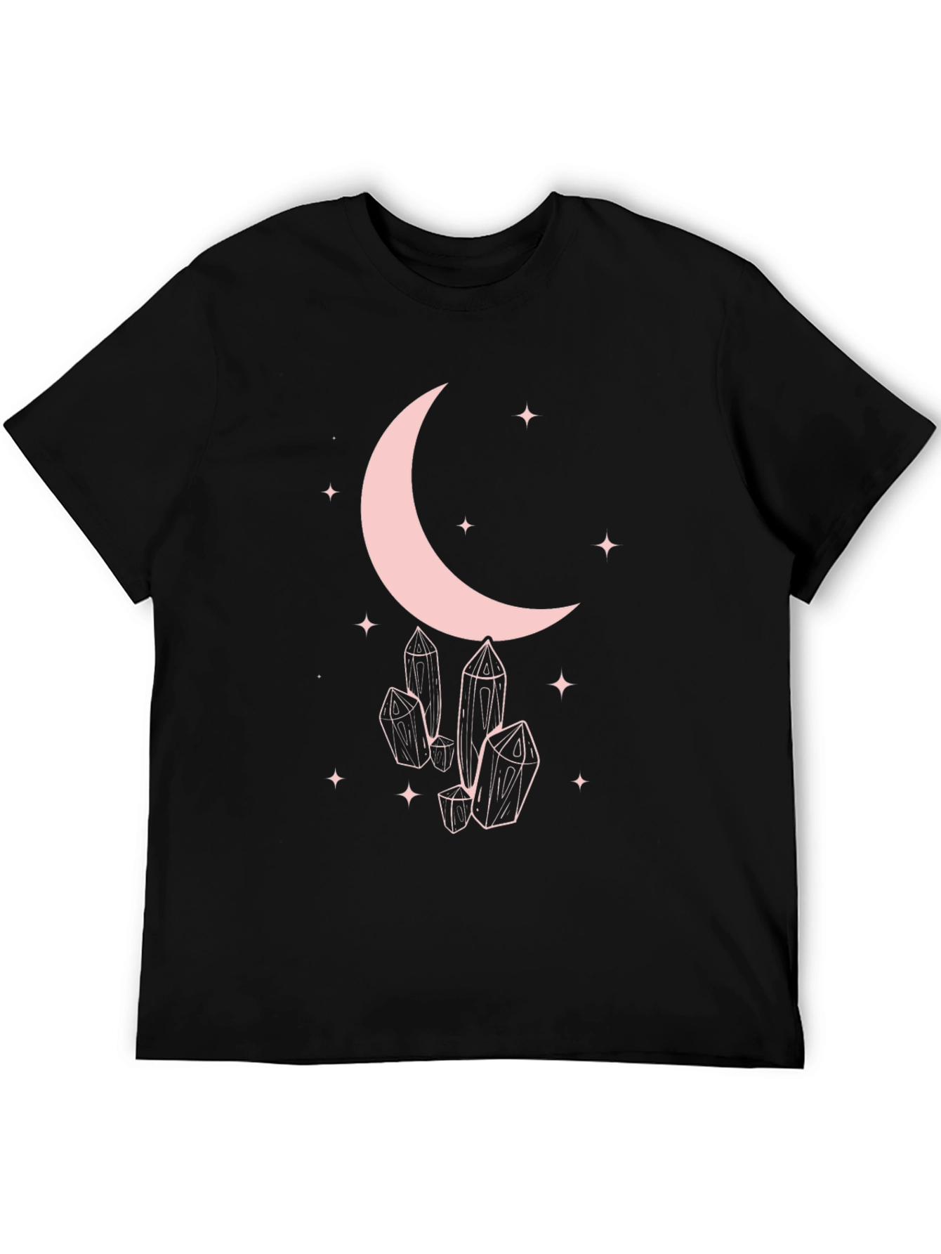 Moon & Crystals Graphic Black T-Shirt
