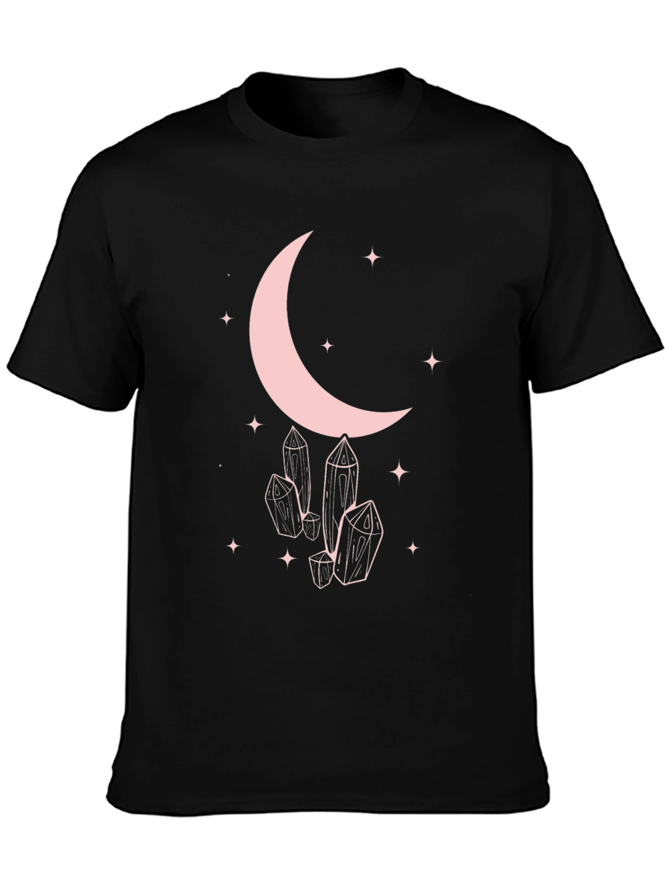 Moon & Crystals Graphic Black T-Shirt
