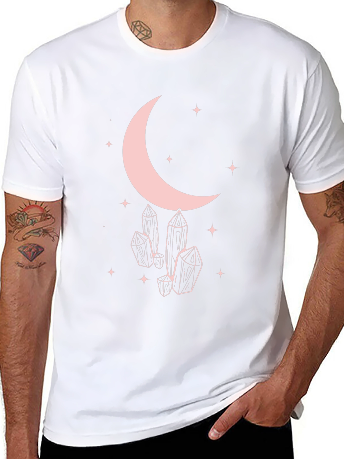 Moon & Crystals Graphic Black T-Shirt