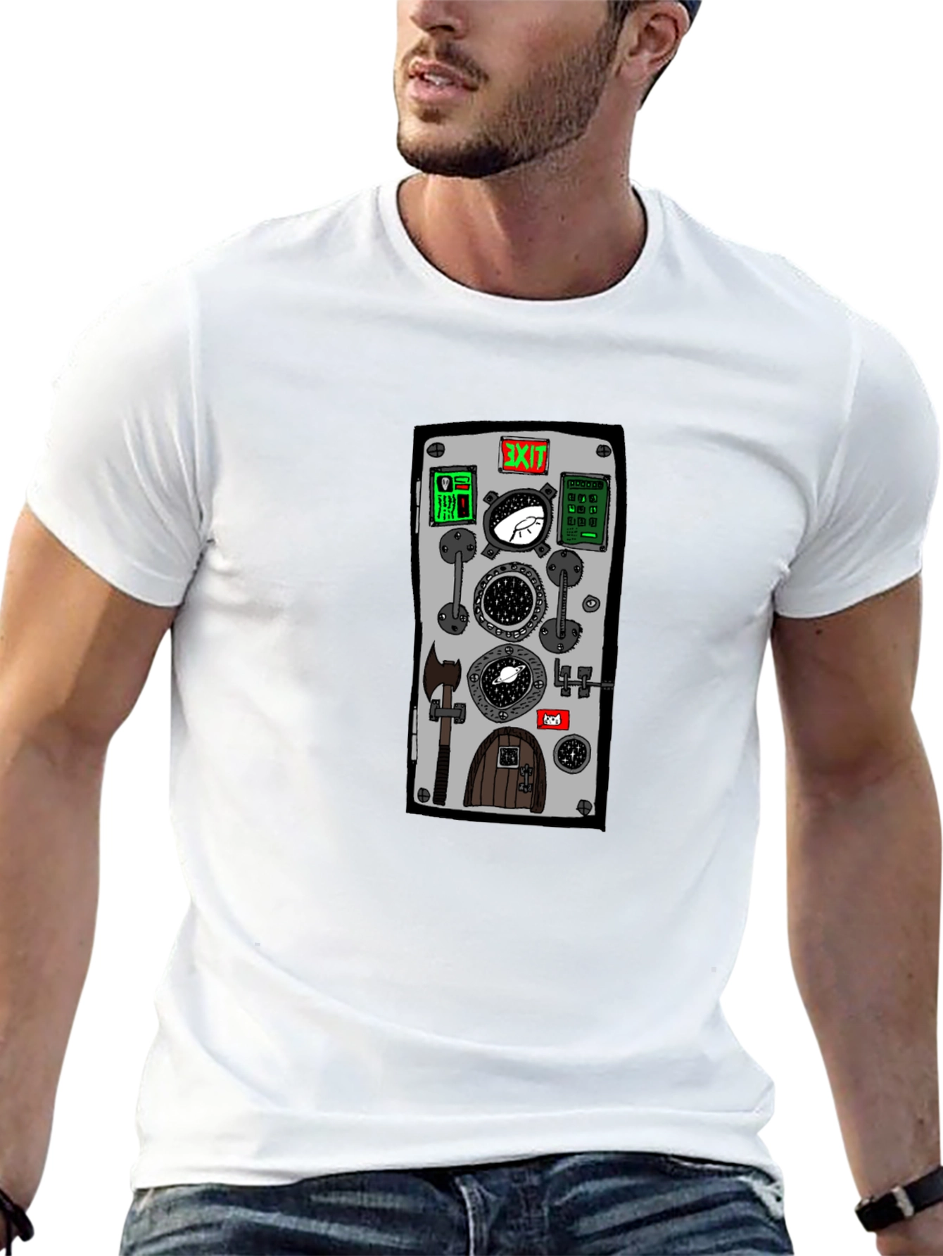 Unique Portal Door Graphic T-Shirt