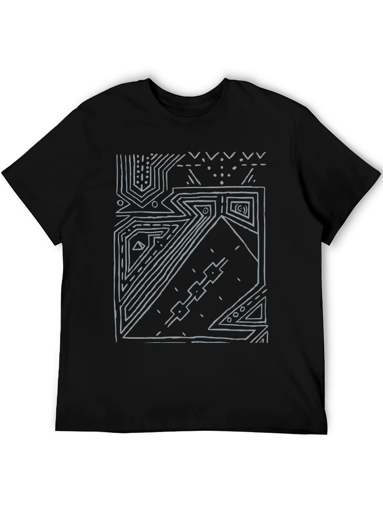 Abstract Geometric Black T-Shirt