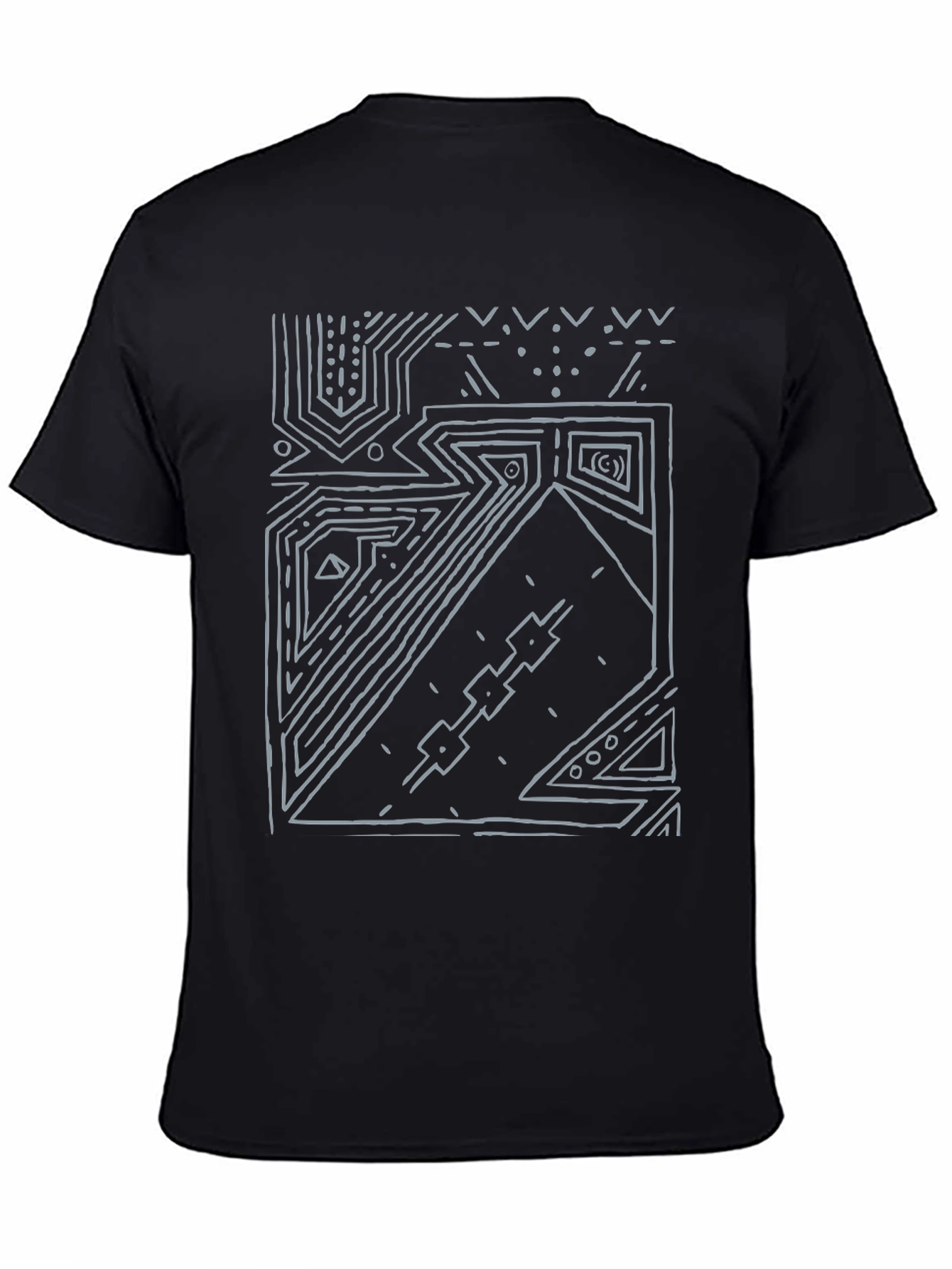 Abstract Geometric Black T-Shirt